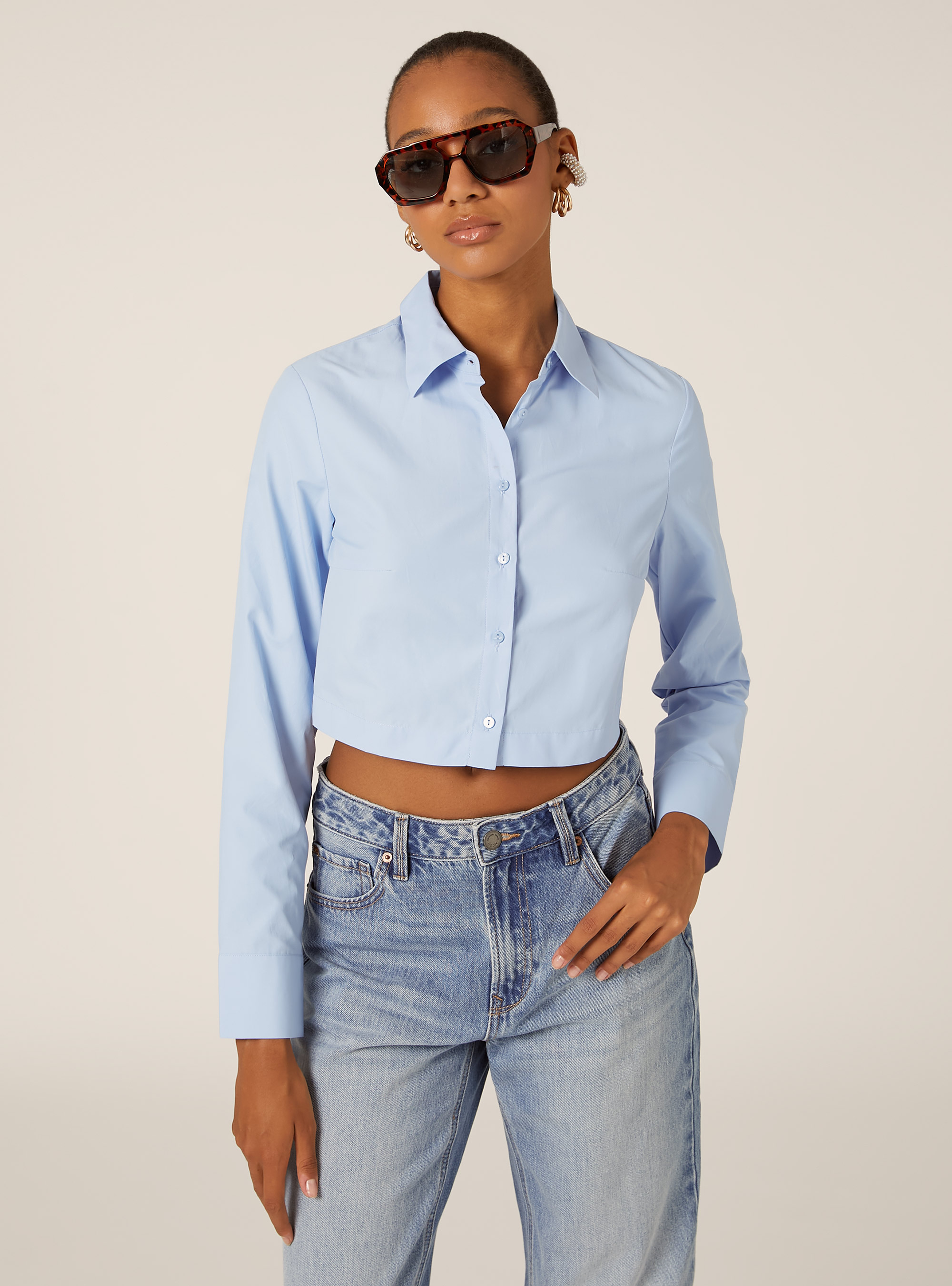 Chemise courte en popeline, AZ3 AZURE LIGHT