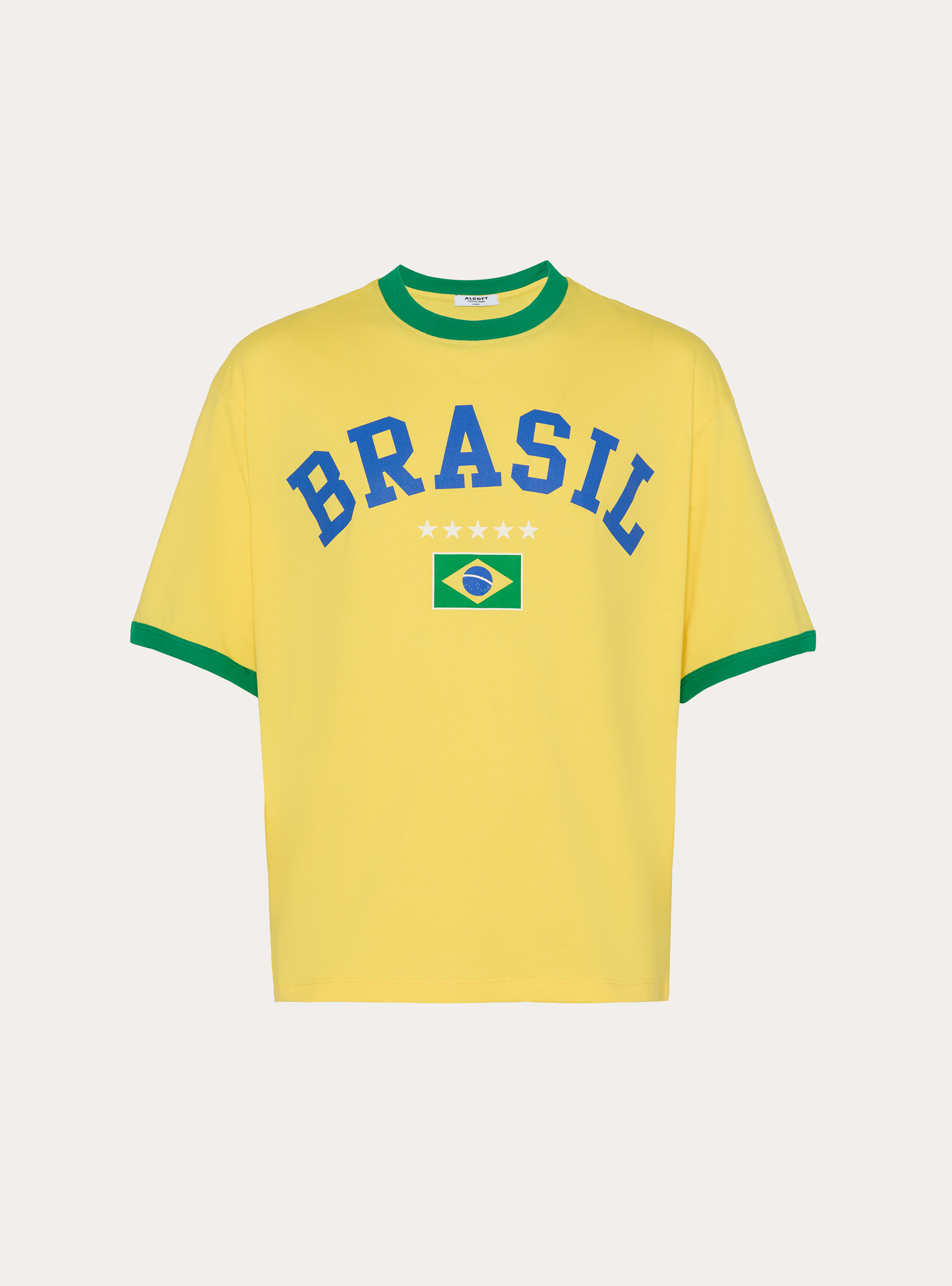 Regular Fit Ringer T-Shirt with International Sports Graphic, YE2 YELLOW MEDIUM