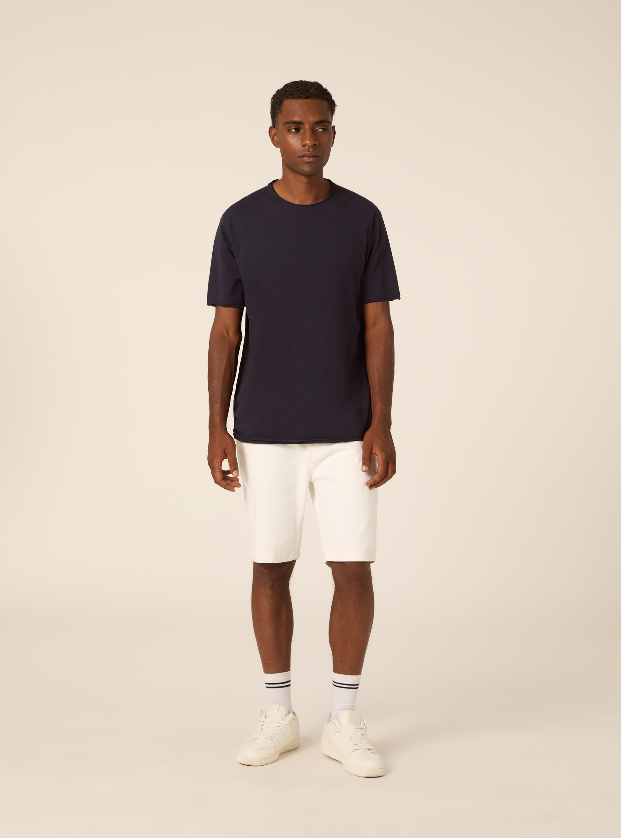 T-shirt slub tinta unita, NAVY SCURO