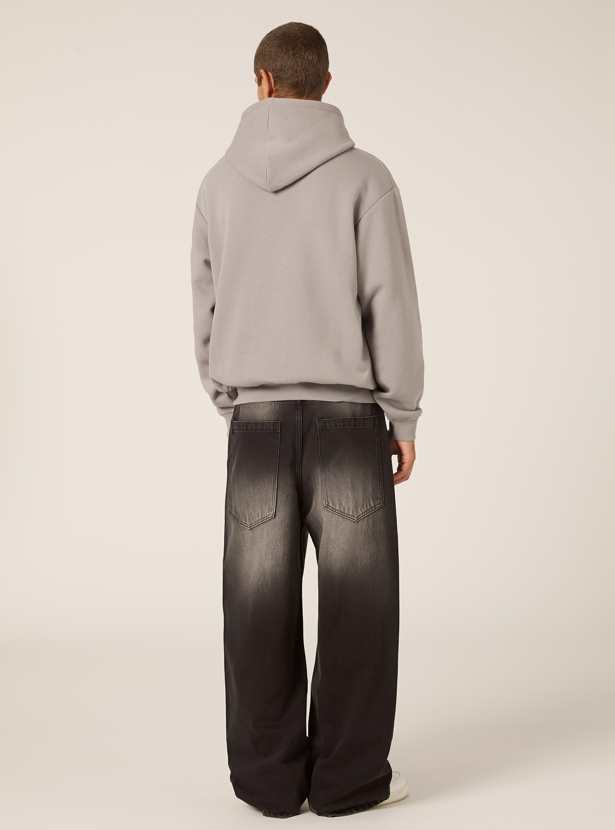 Sweat &agrave; capuche coupe boxy, GY2 GREY MEDIUM