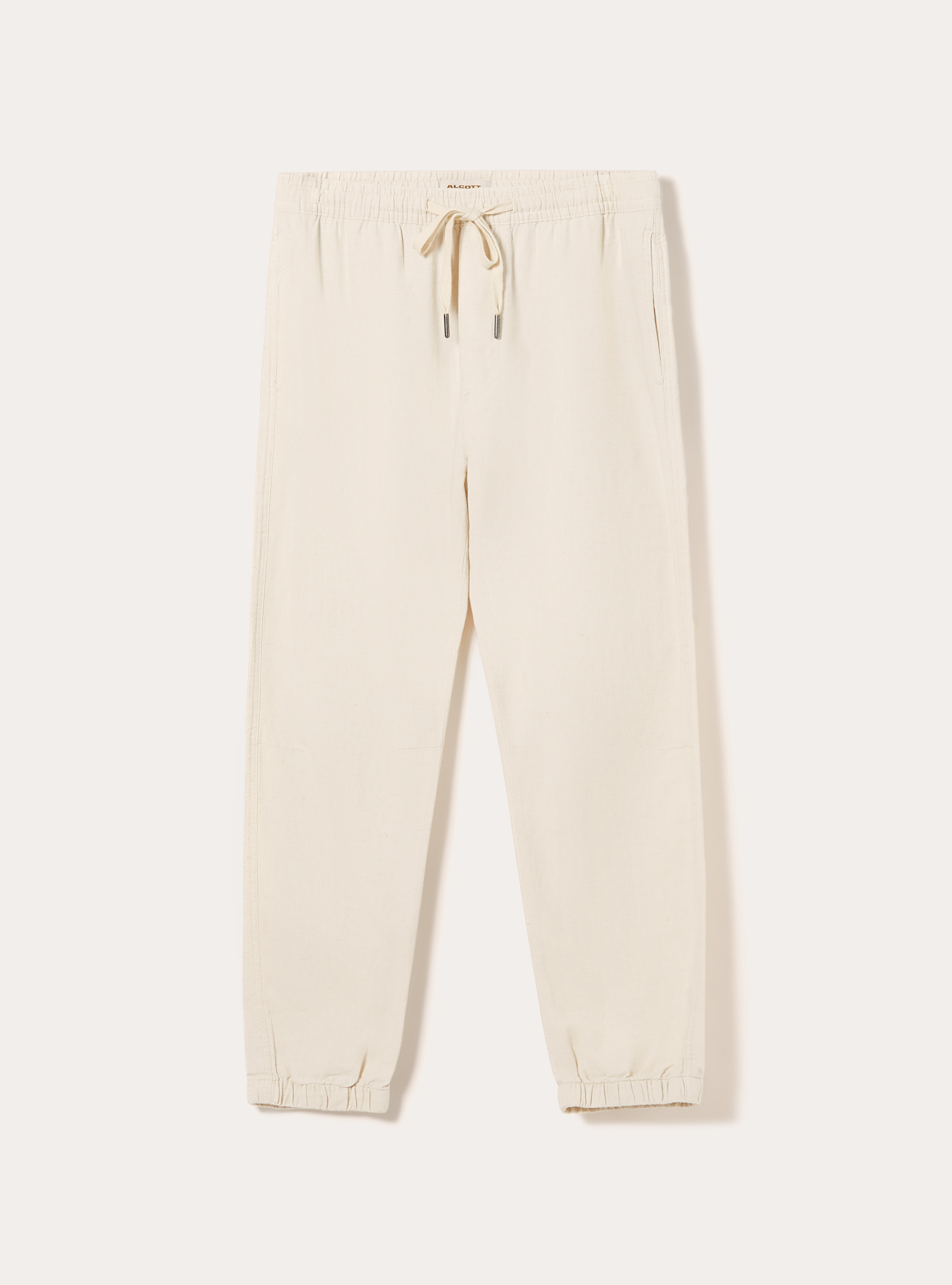Linen-blend jogger pants, MWH1 WHITE MEL DARK