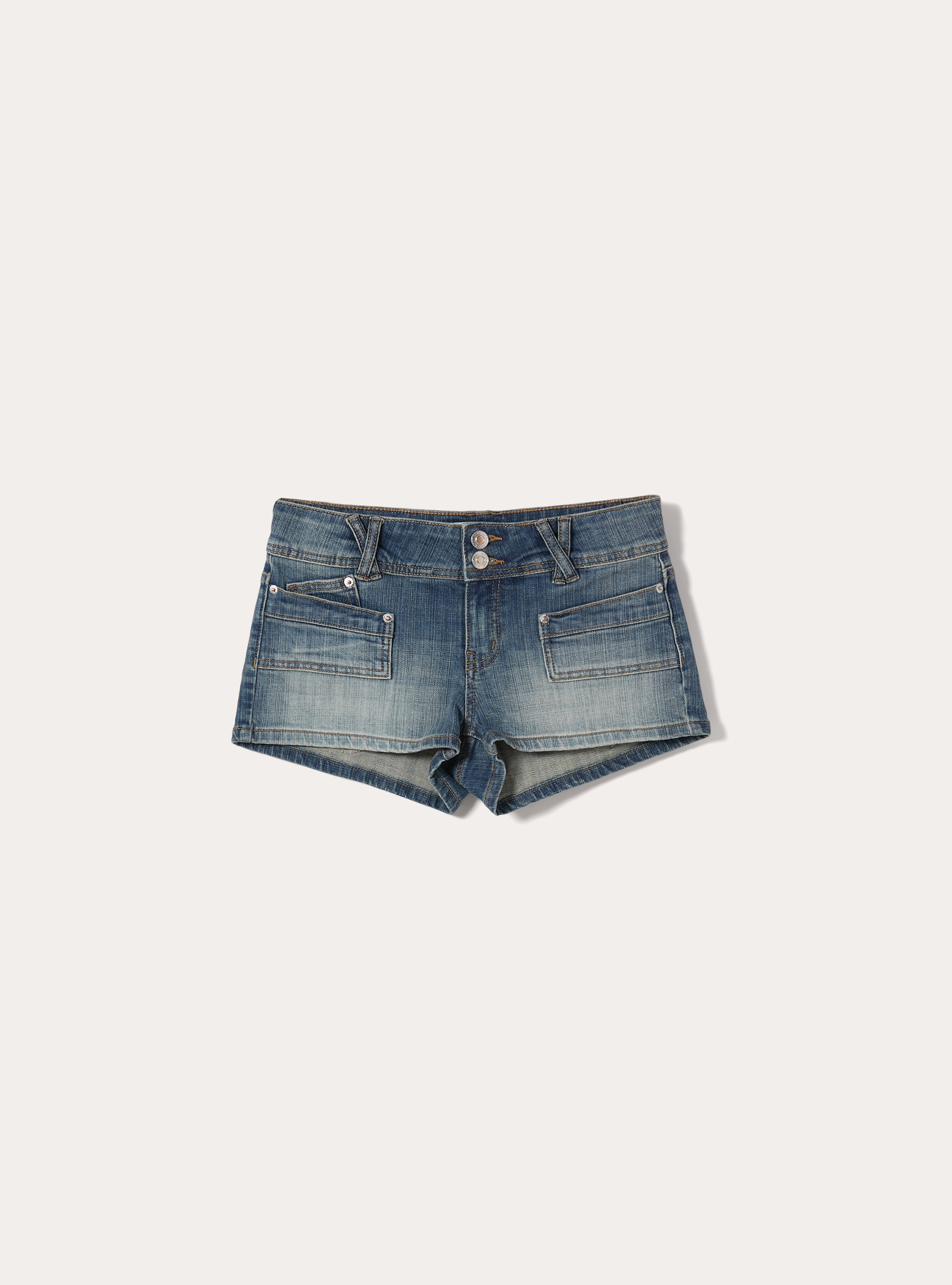 Denim-Micro-Shorts, D201 AZZURRE MED OVERDYE