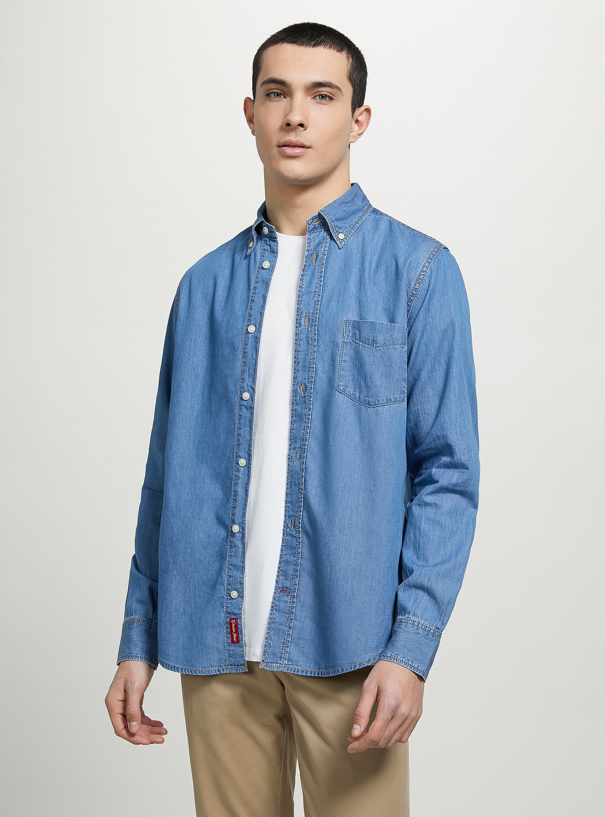 Denim shirt, D003 MEDIUM BLUE