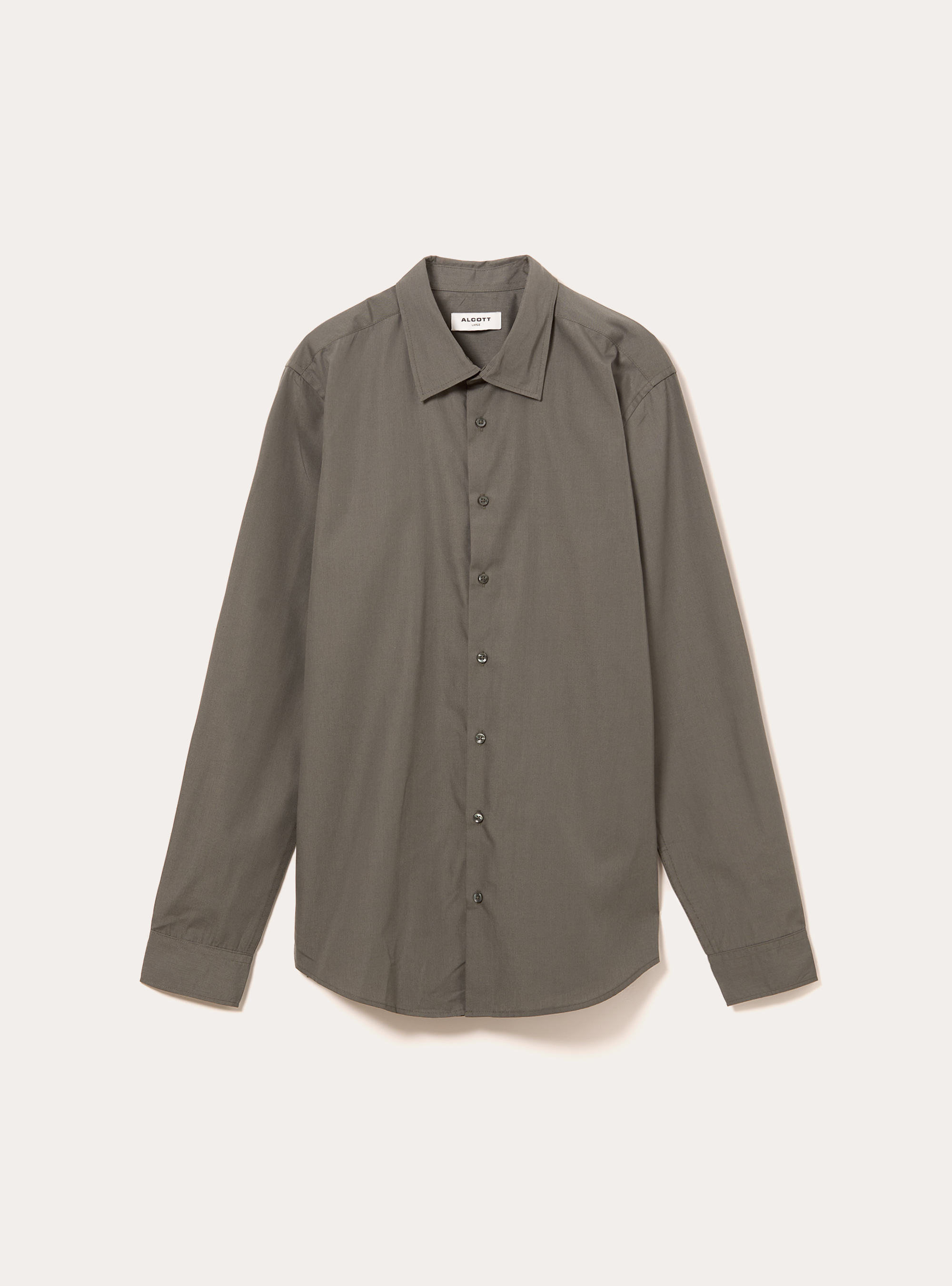 Chemise &agrave; manches longues unie, KY1 KAKY DARK