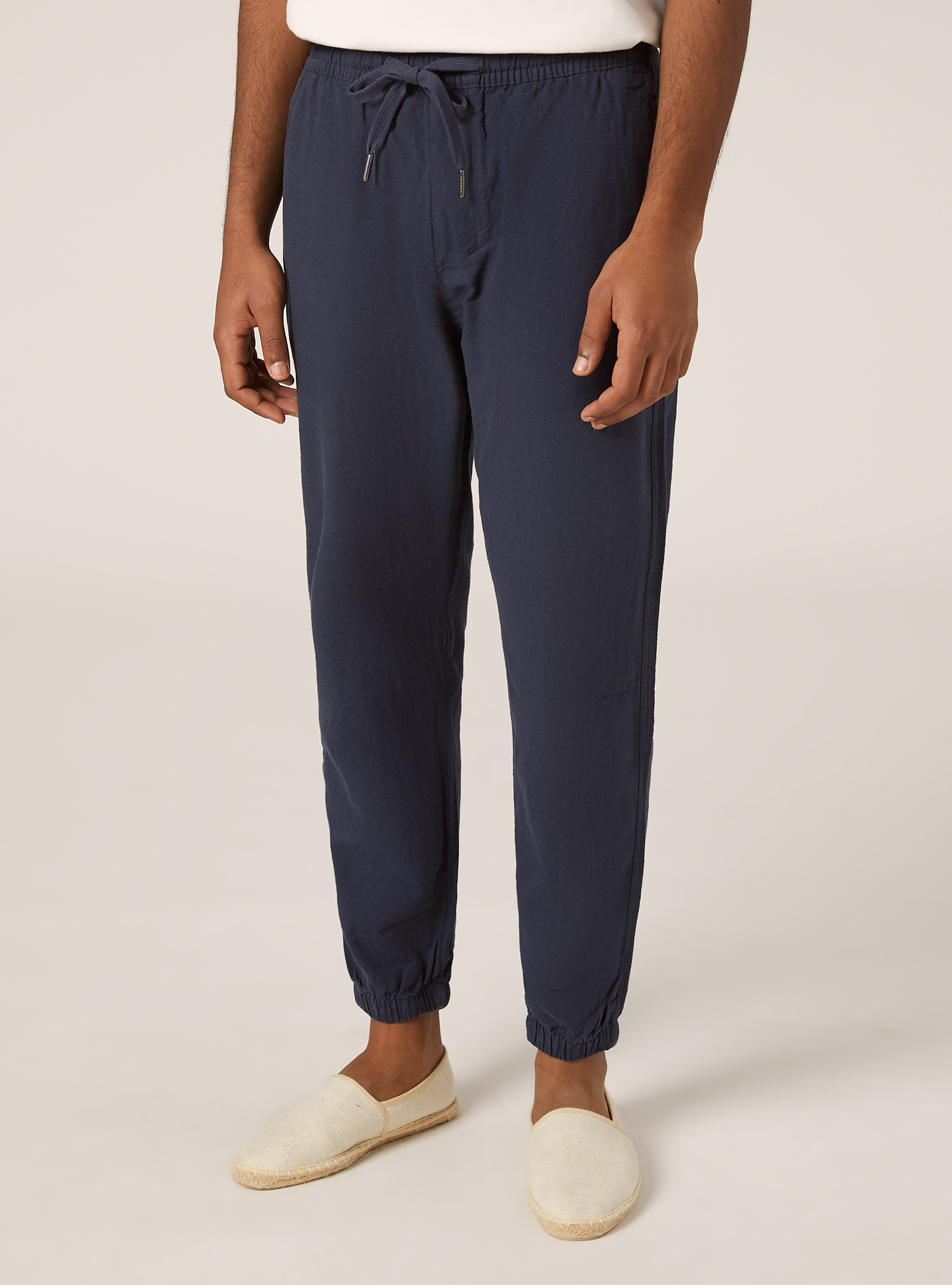 Linen-blend jogger pants, NA2 NAVY MEDIUM