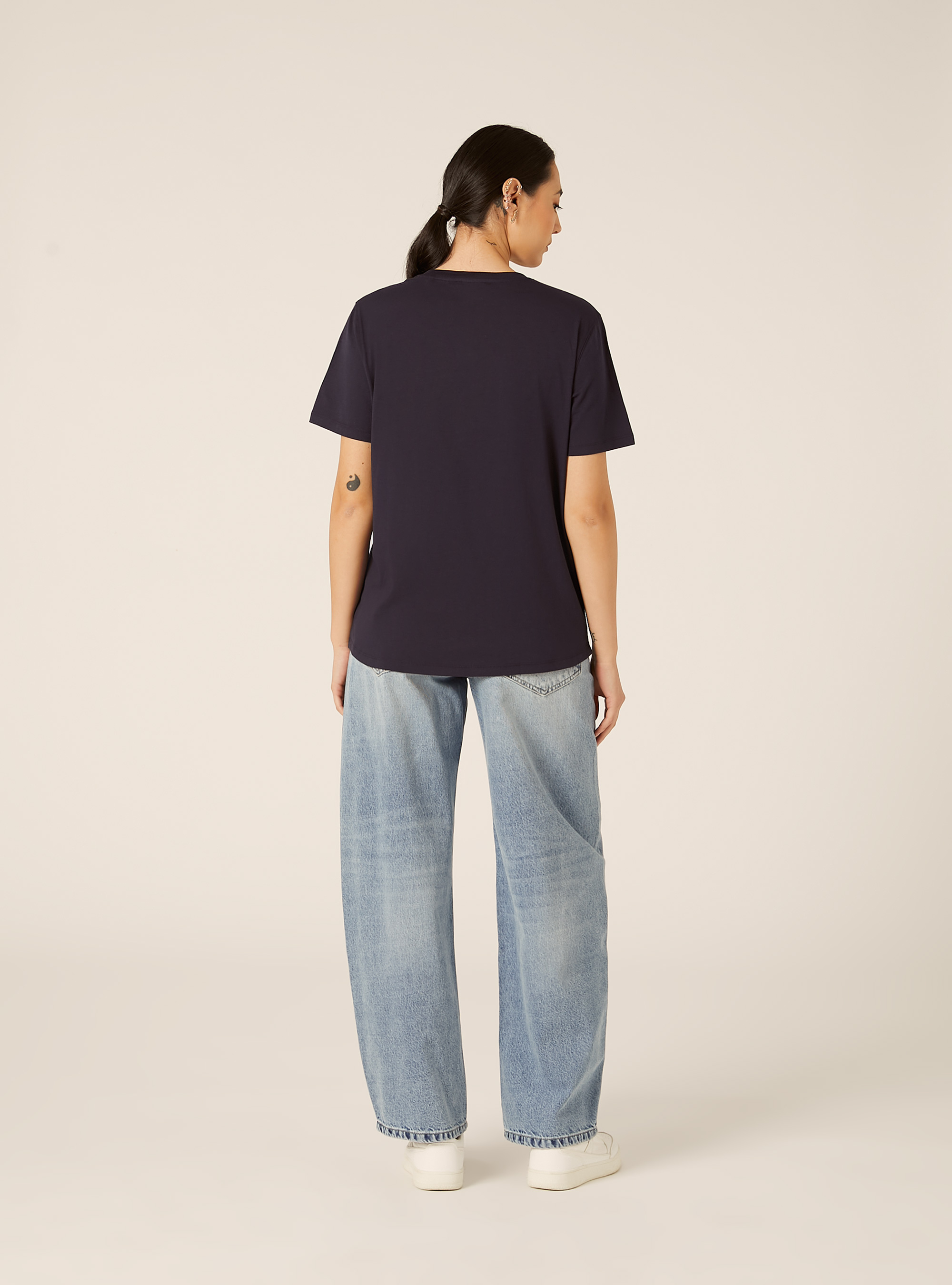Camiseta con estampado metalizado, NA3 NAVY LIGHT