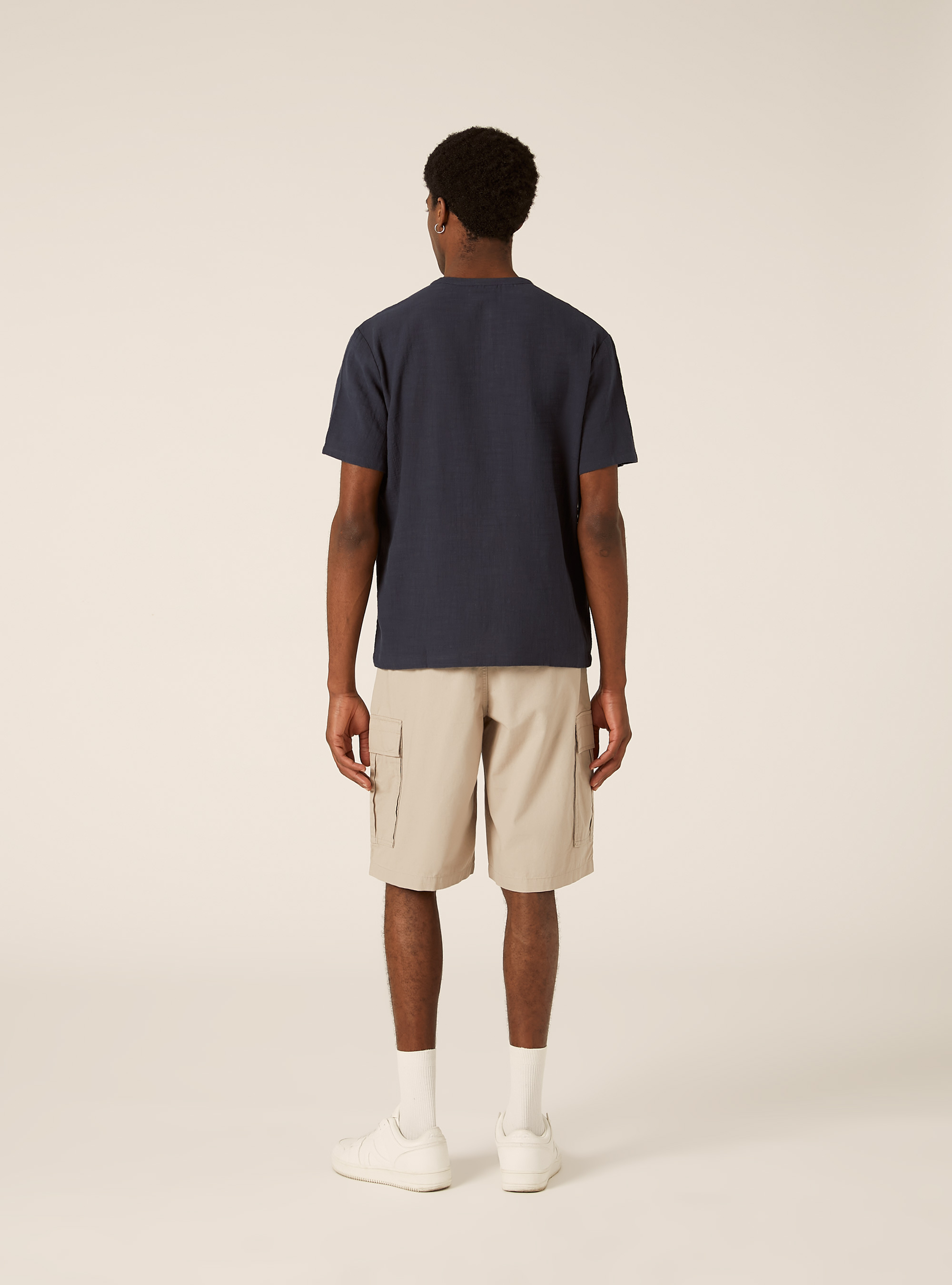 Short Sleeve Henley Shirt, NA2 NAVY MEDIUM