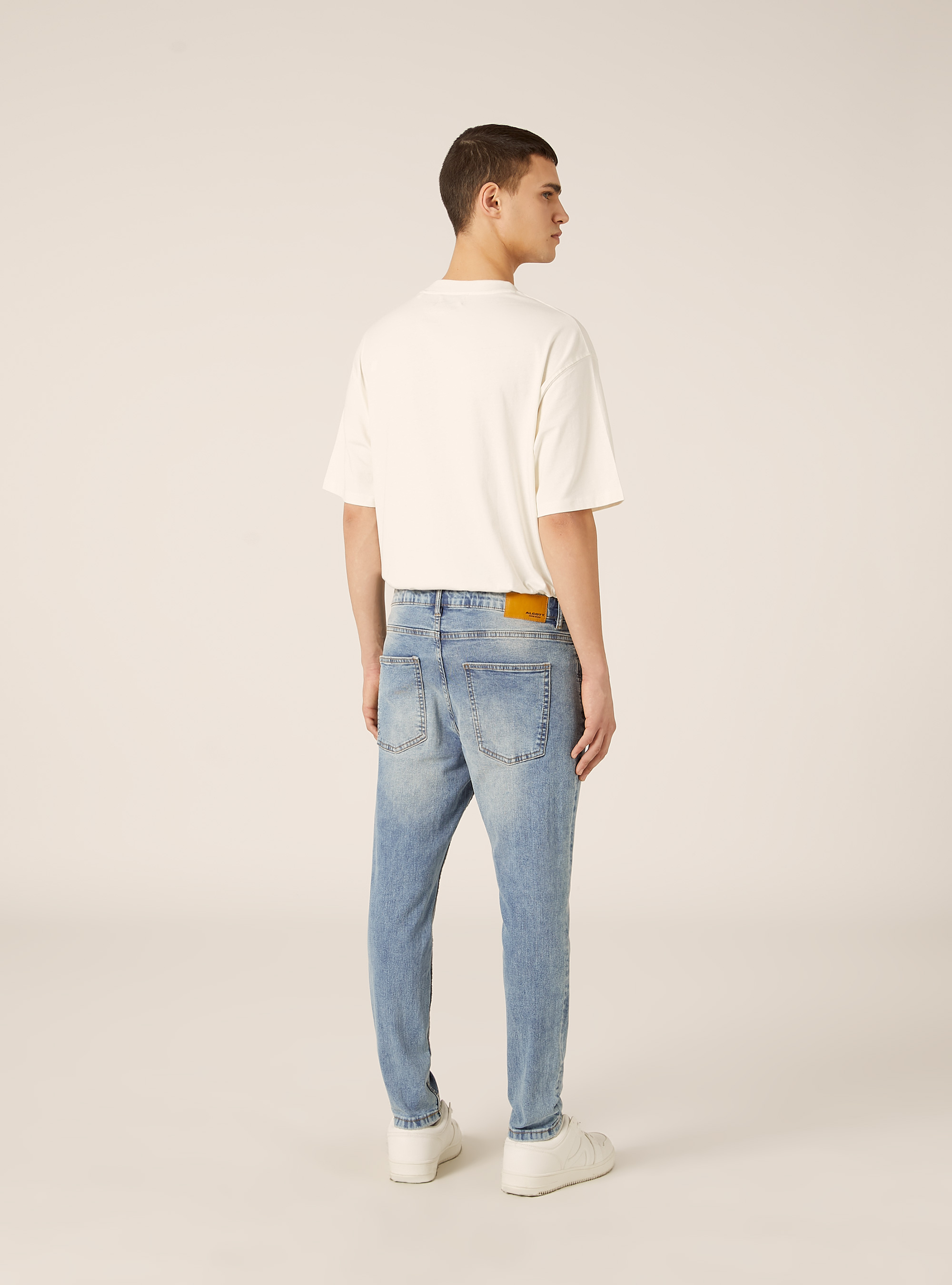 Vaqueros Stretch denim carrot fit, D006 AZURE