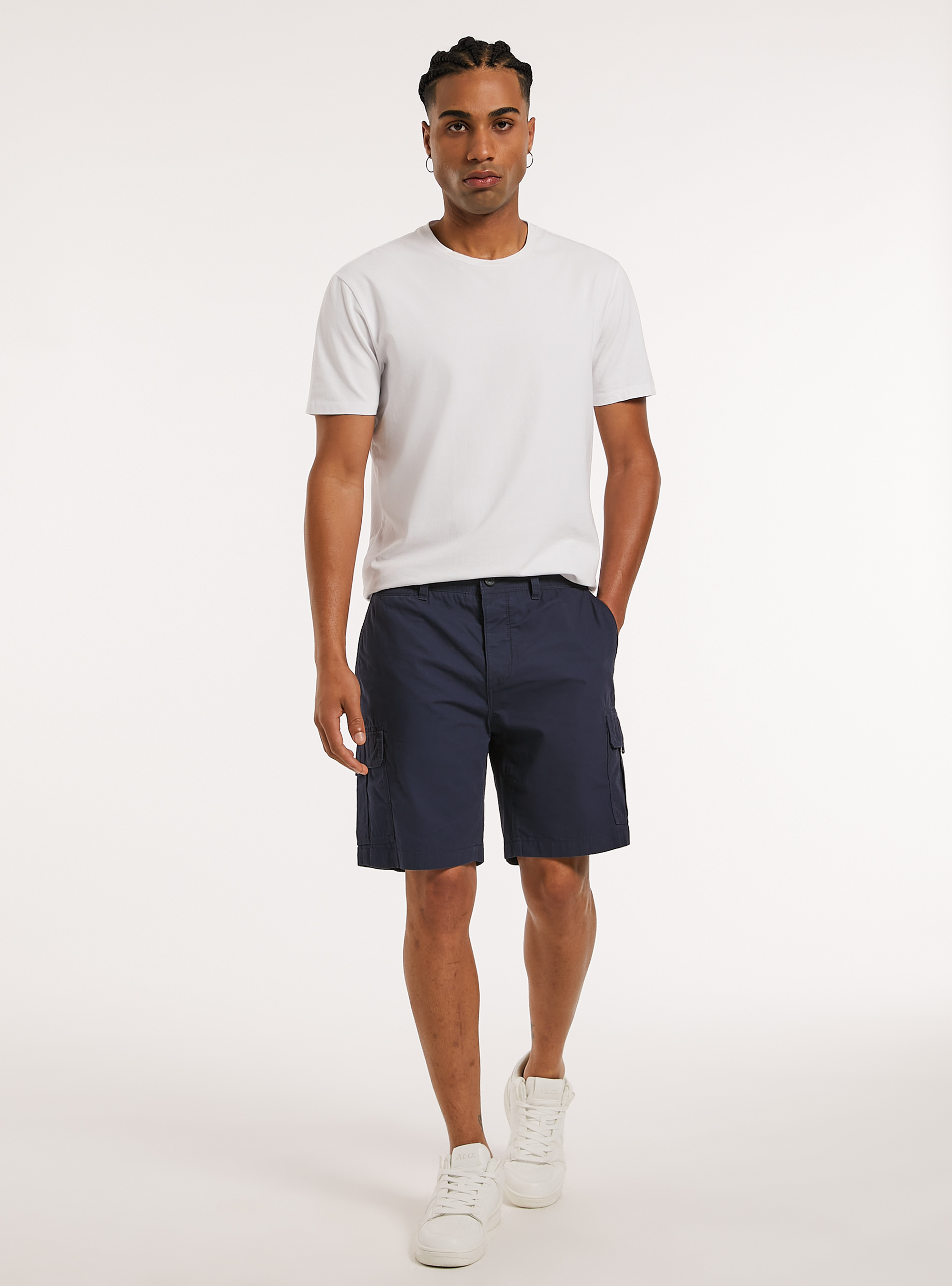 Bermudas cargo de algod&oacute;n, BL1 BLUE DARK