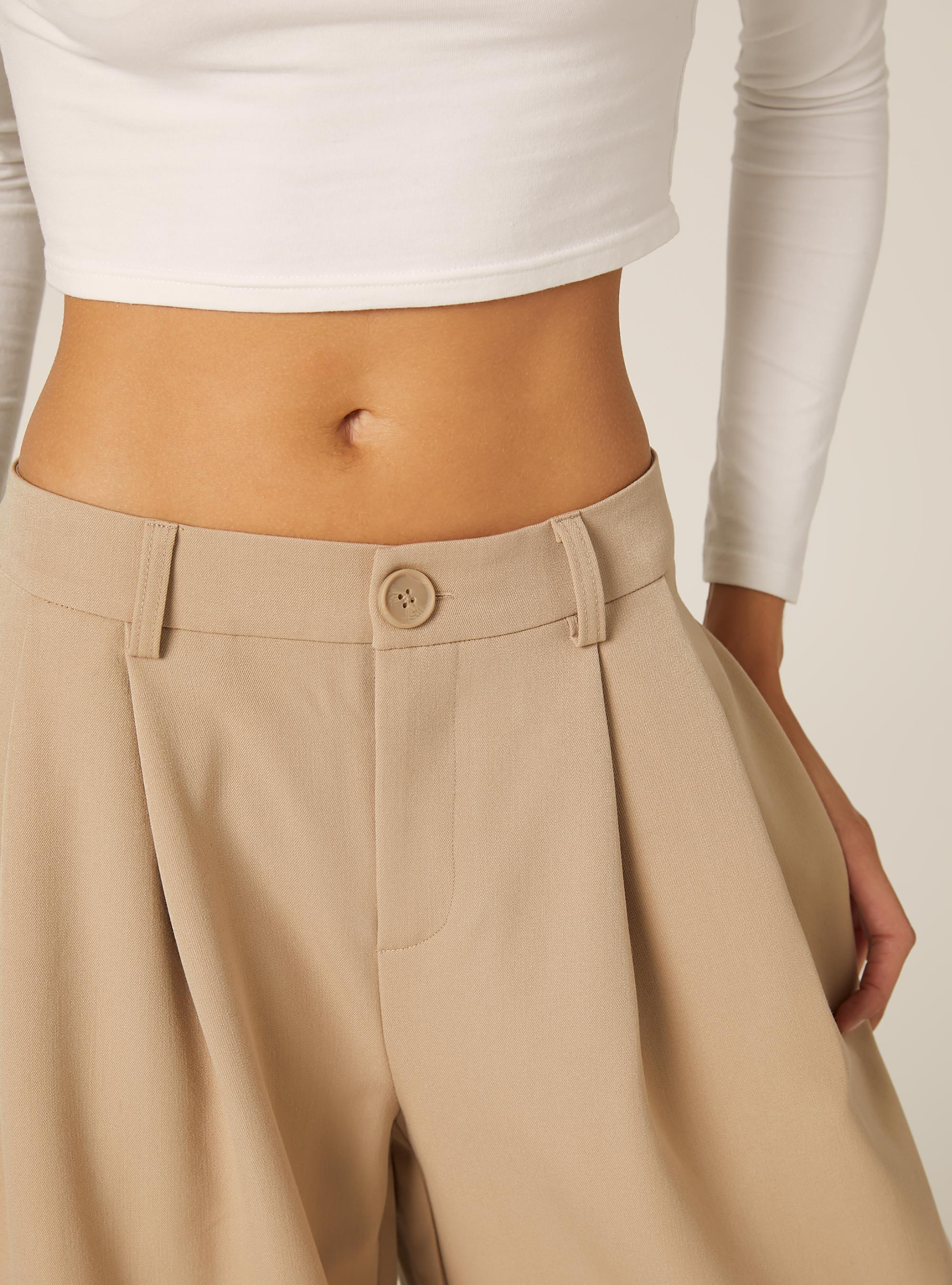 Pantalon large &agrave; pinces, BG2 BEIGE MEDIUM