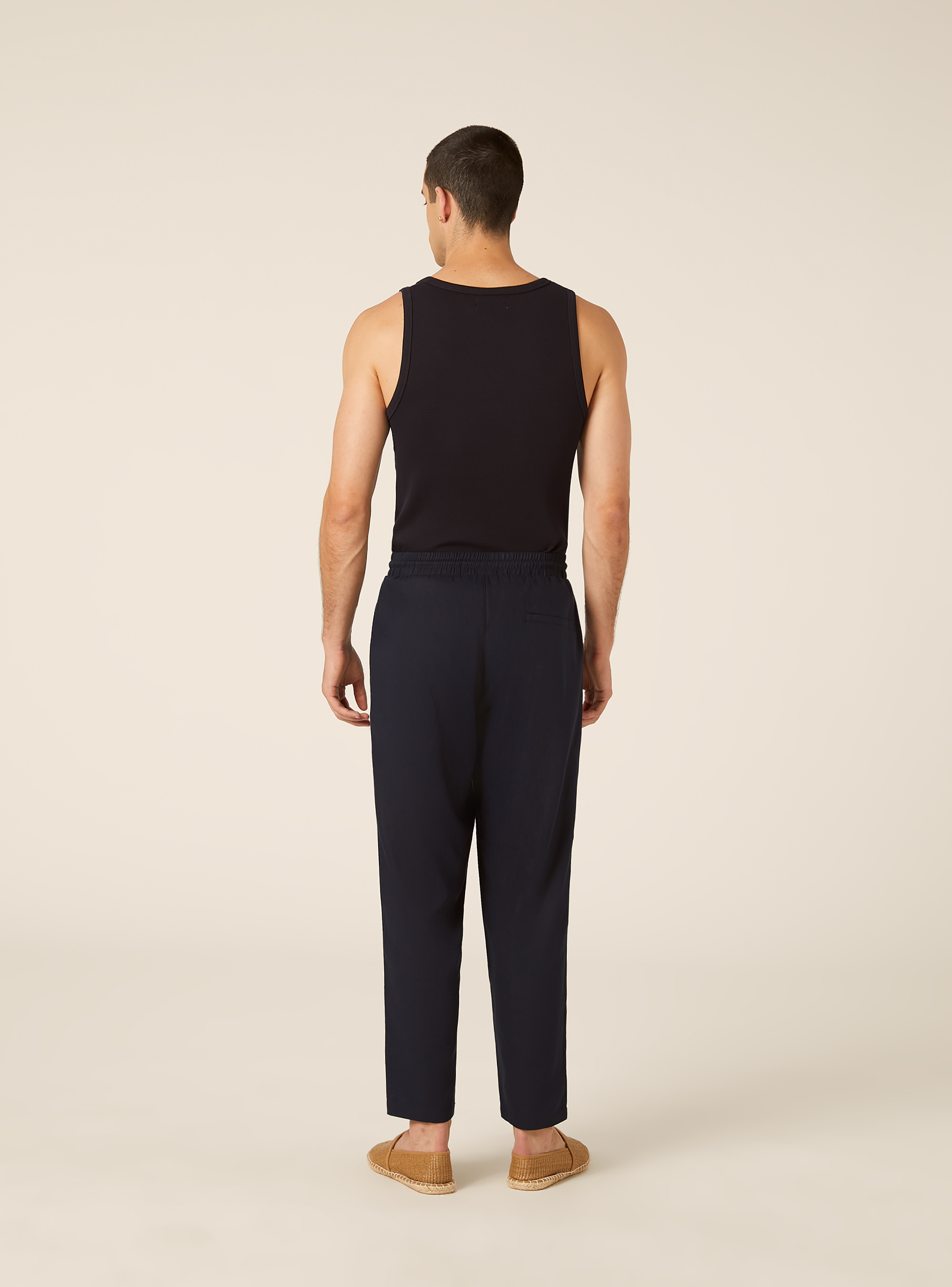 Jogginghose aus Leinenmischung, NA1 NAVY DARK