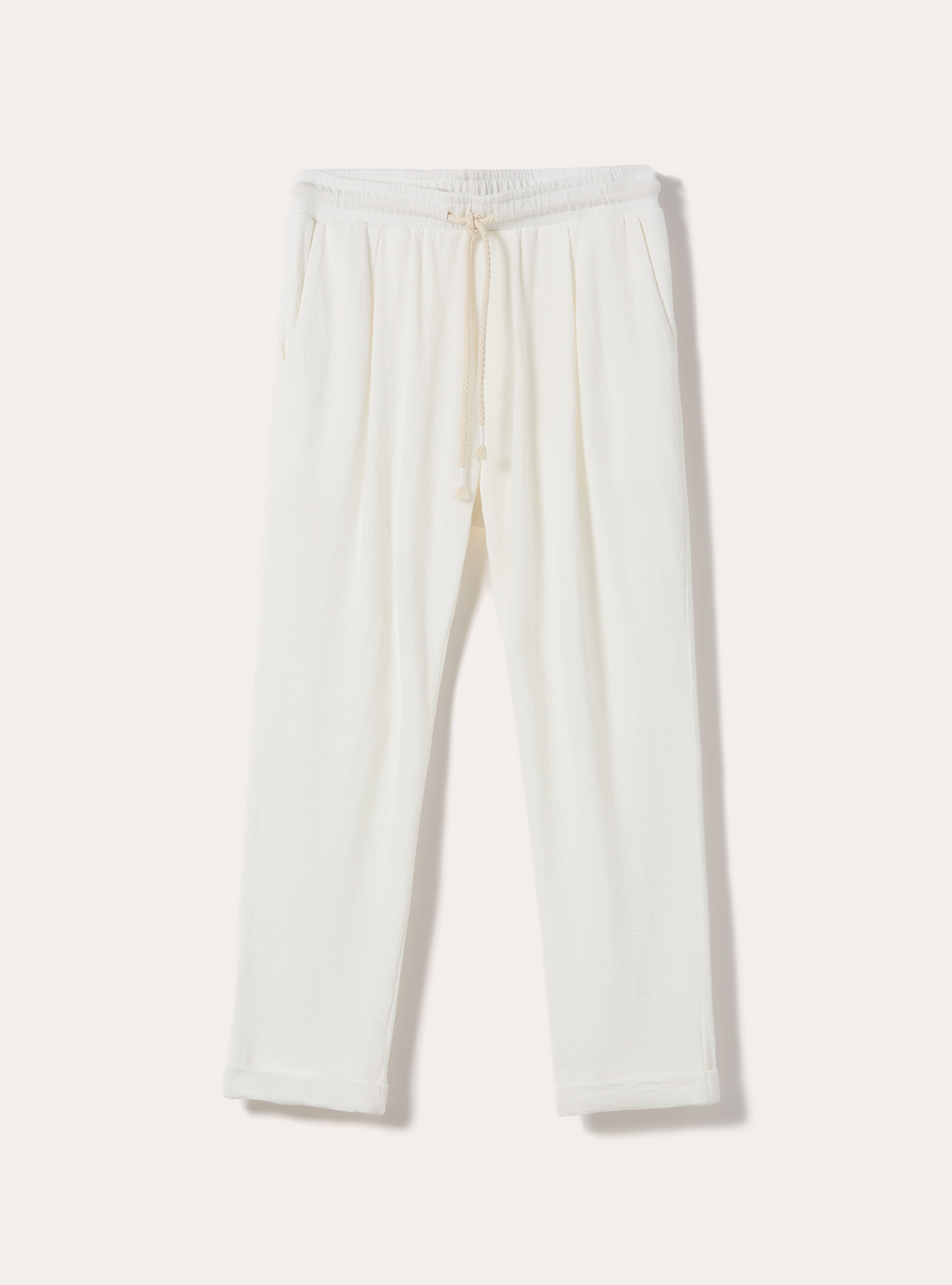 Pantalones jogger con textura, WH2 WHITE