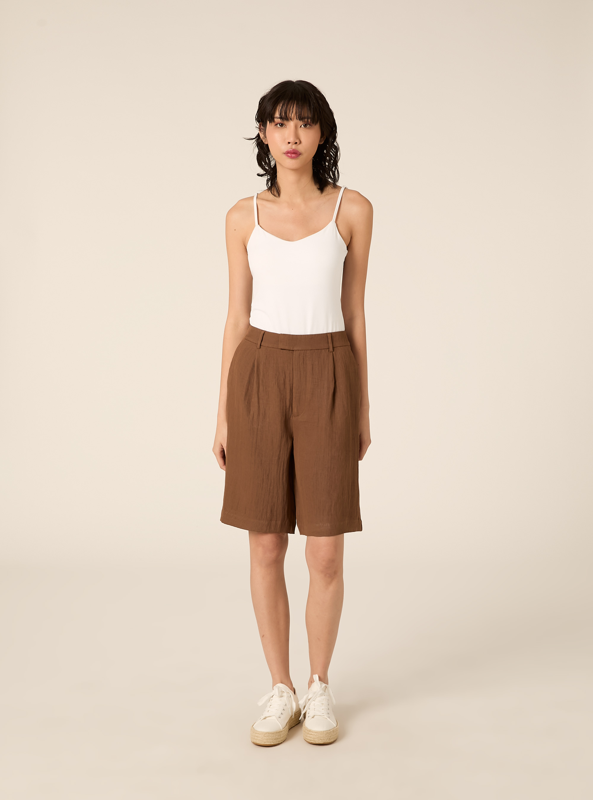 Bermudashorts aus Twill, BR2 BROWN MEDIUM