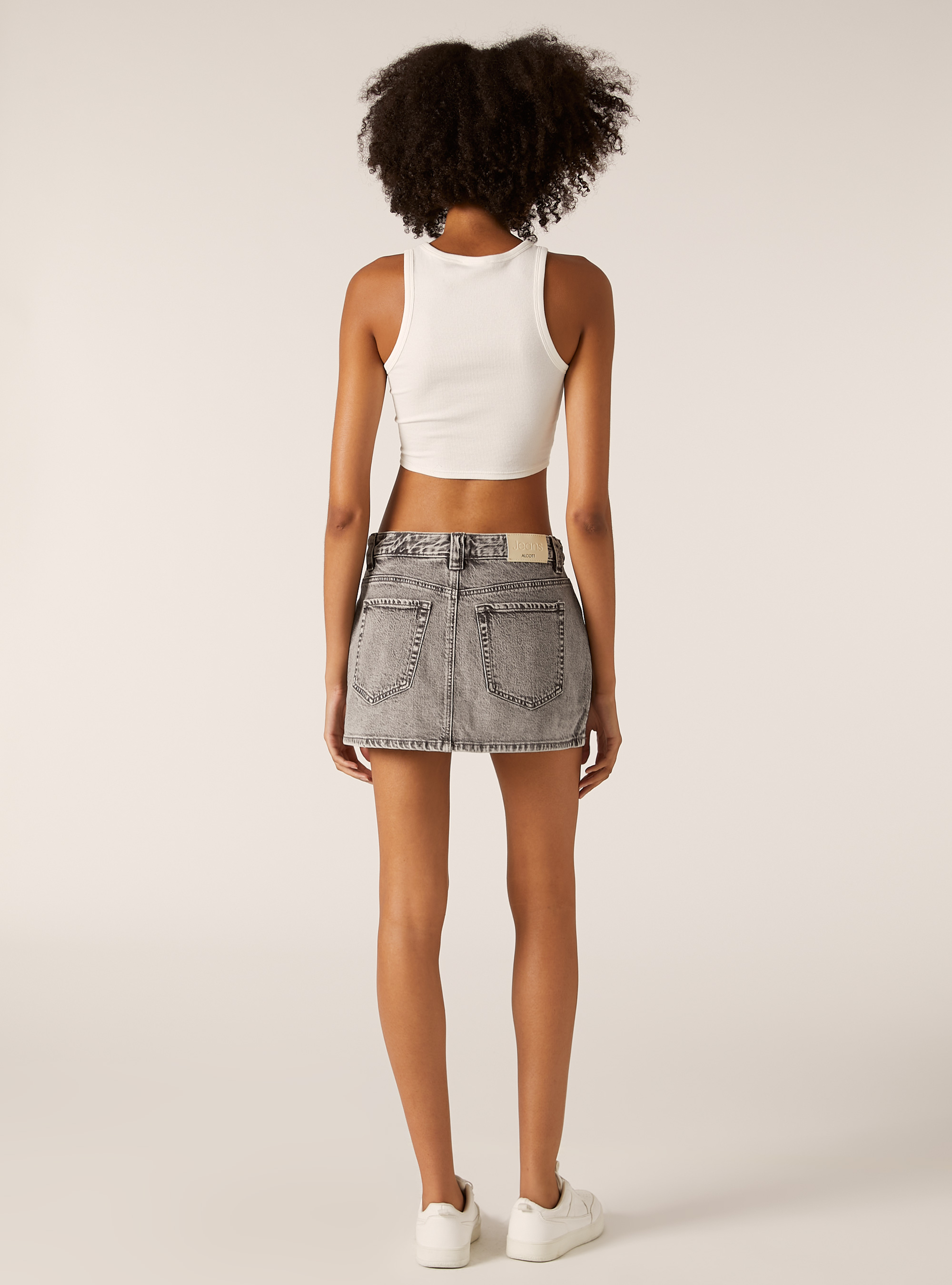 Mini-jupe et denim, D00G GREY