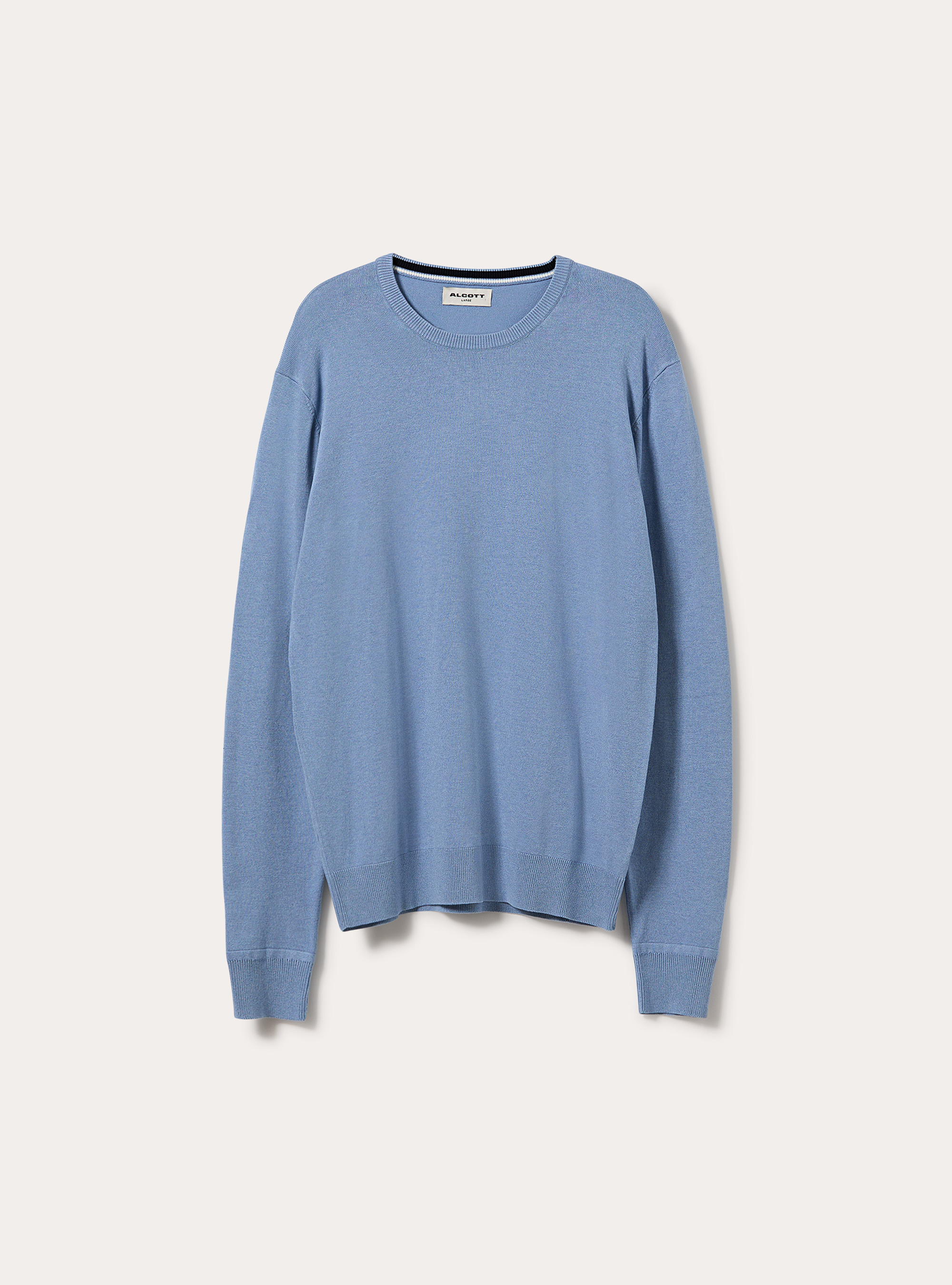 Jersey de cuello redondo en viscosa Lenzing Ecovero, AZ3 AZURE LIGHT