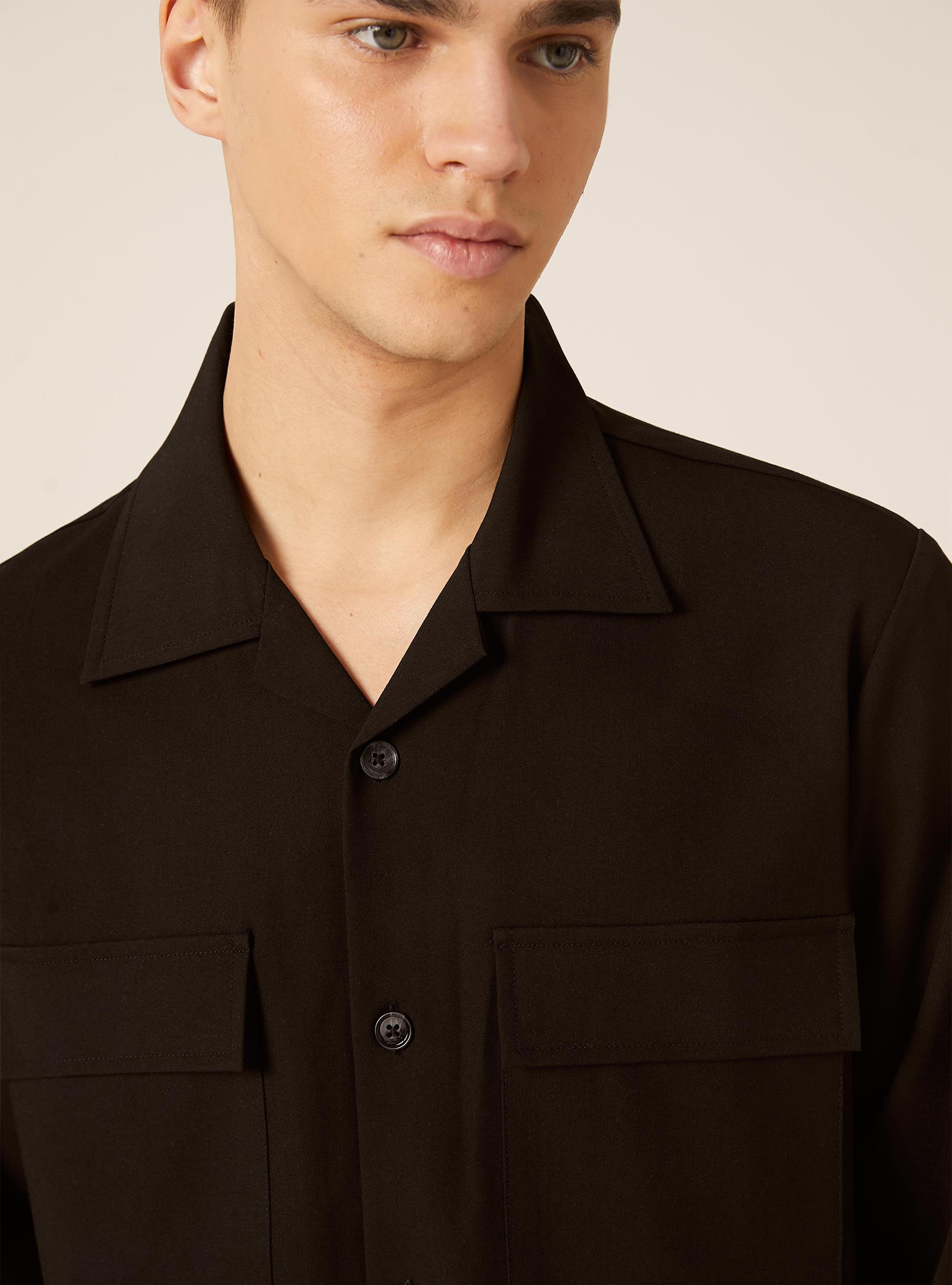 Shirt with large pockets, BK1 BLACK