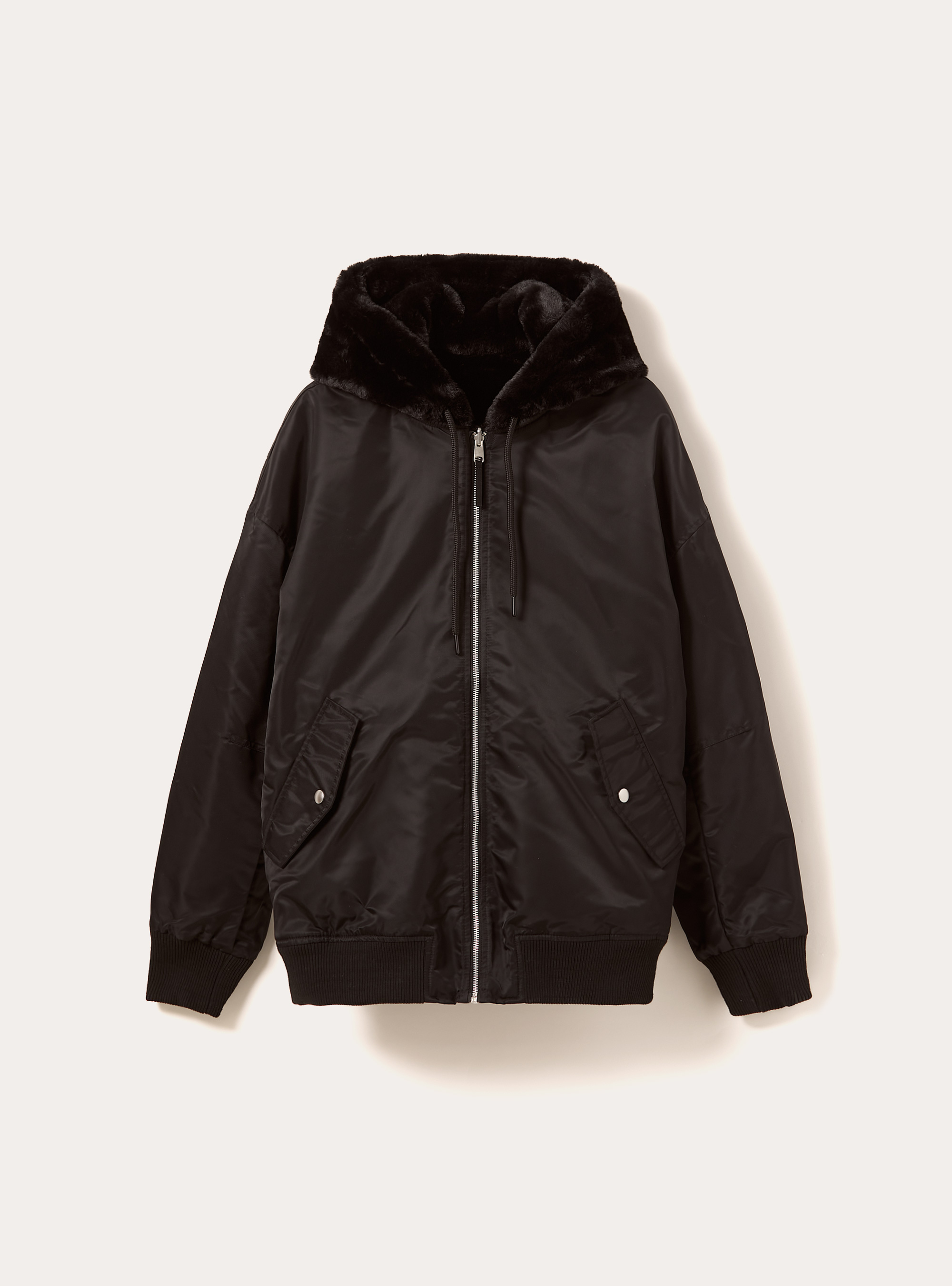 Veste r&eacute;versible avec capuche, BK1 BLACK
