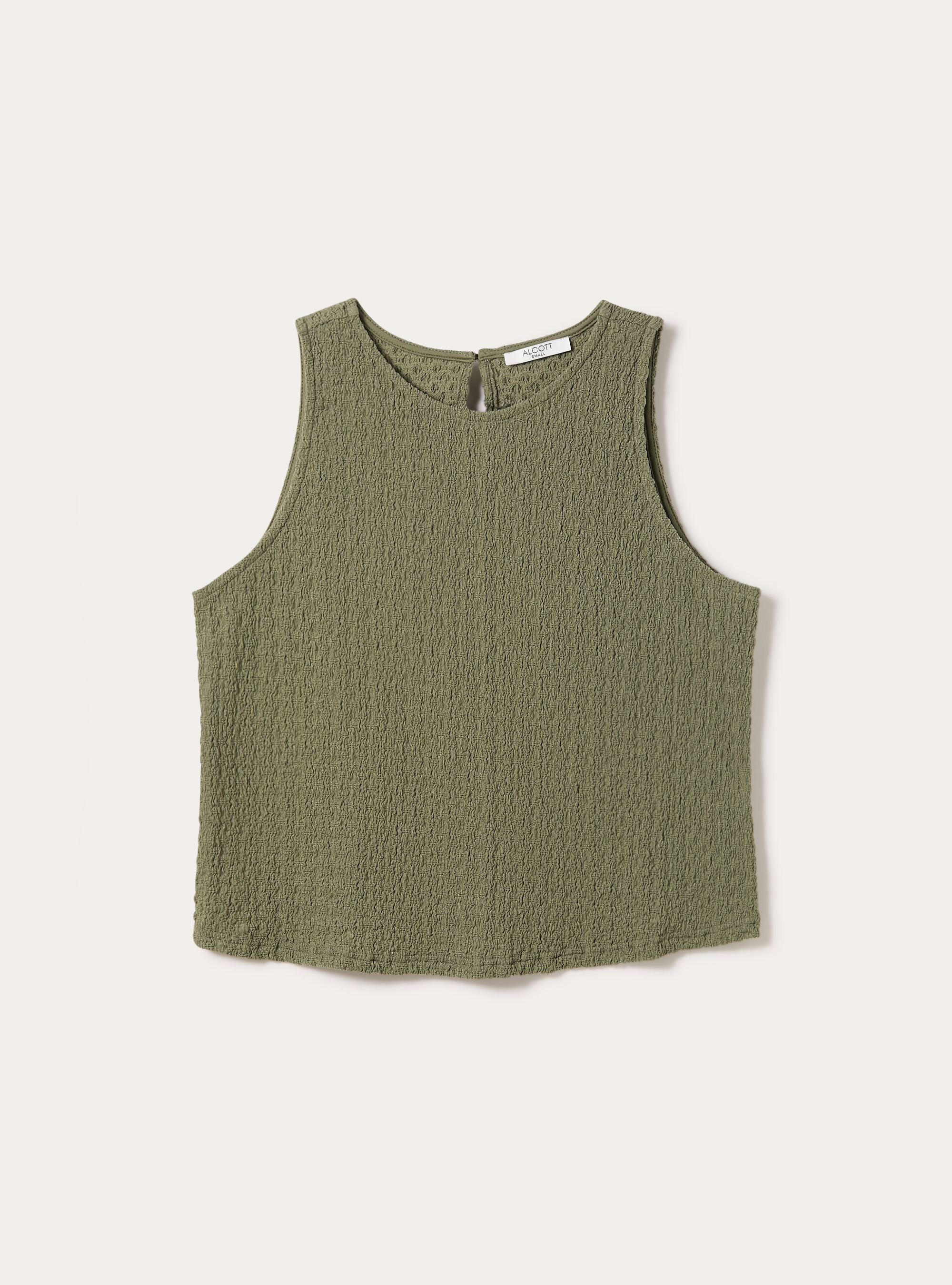 Camiseta sin mangas de tejido waffle, KY2 KAKY MEDIUM
