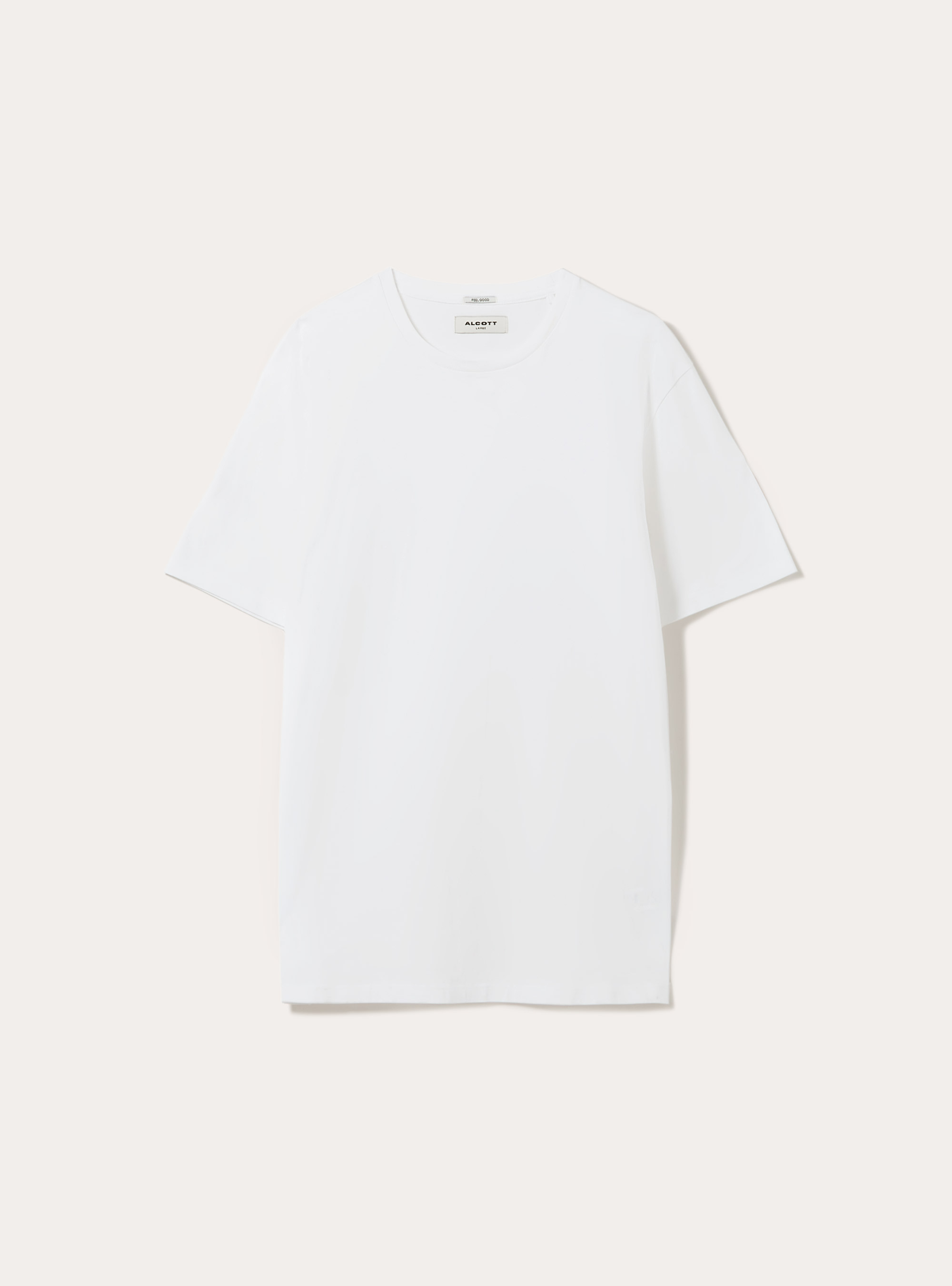 T-shirt en coton &agrave; col ras du cou, WH3 WHITE