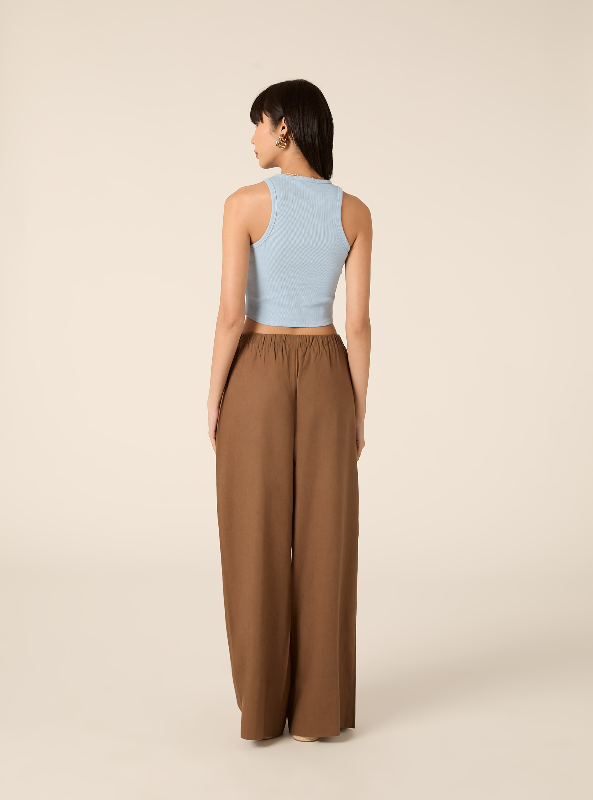 Short ribbed tank top, AZ2 AZURE MEDIUM