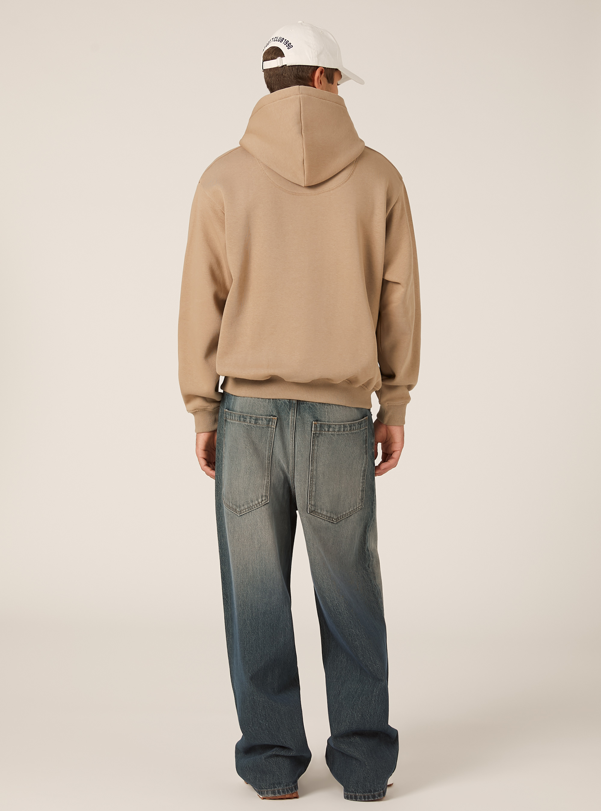 Sweat &agrave; capuche coupe boxy, BG1 BEIGE DARK