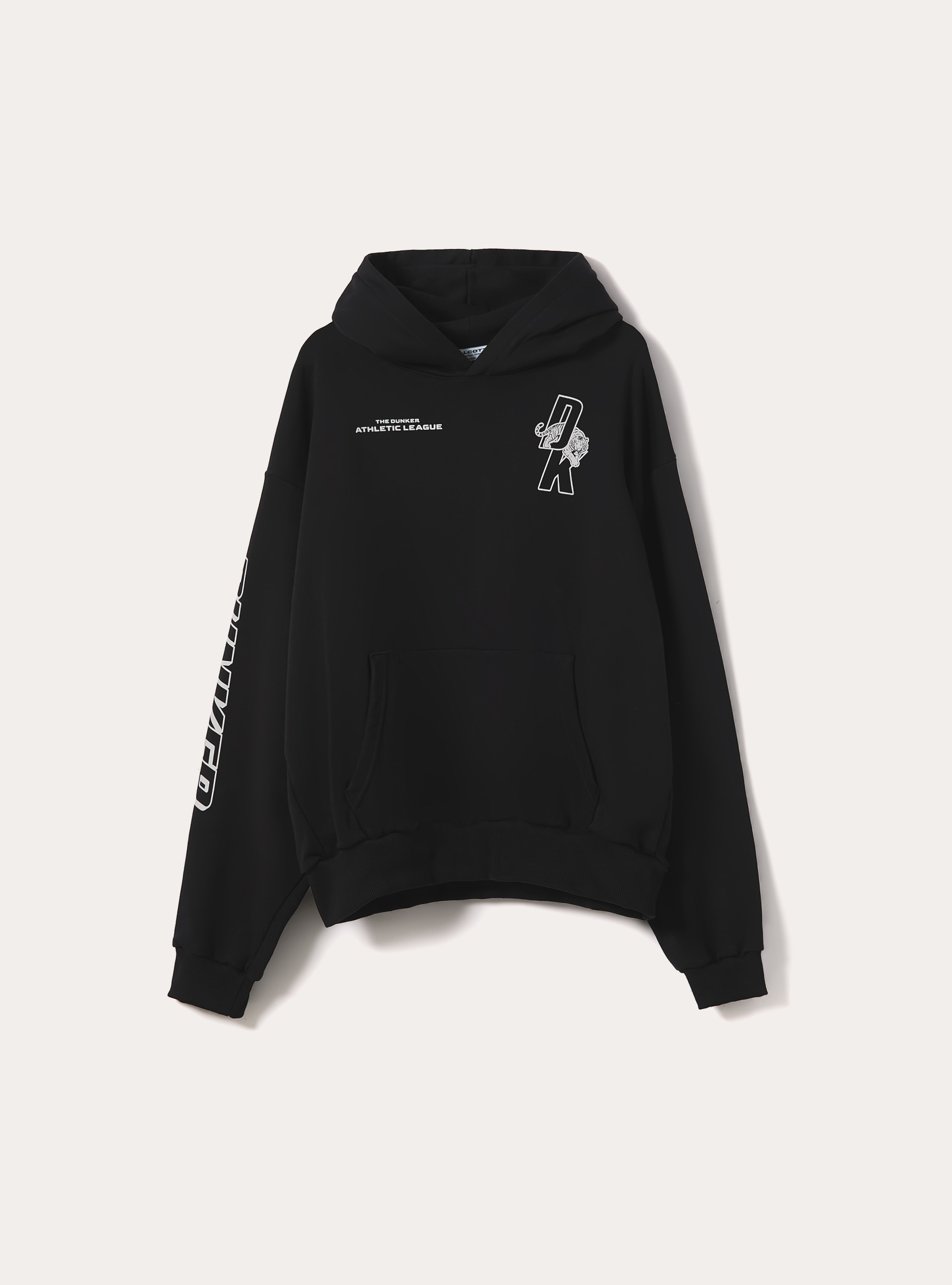 Sudadera de corte holgado con estampado de baloncesto, BK1 BLACK