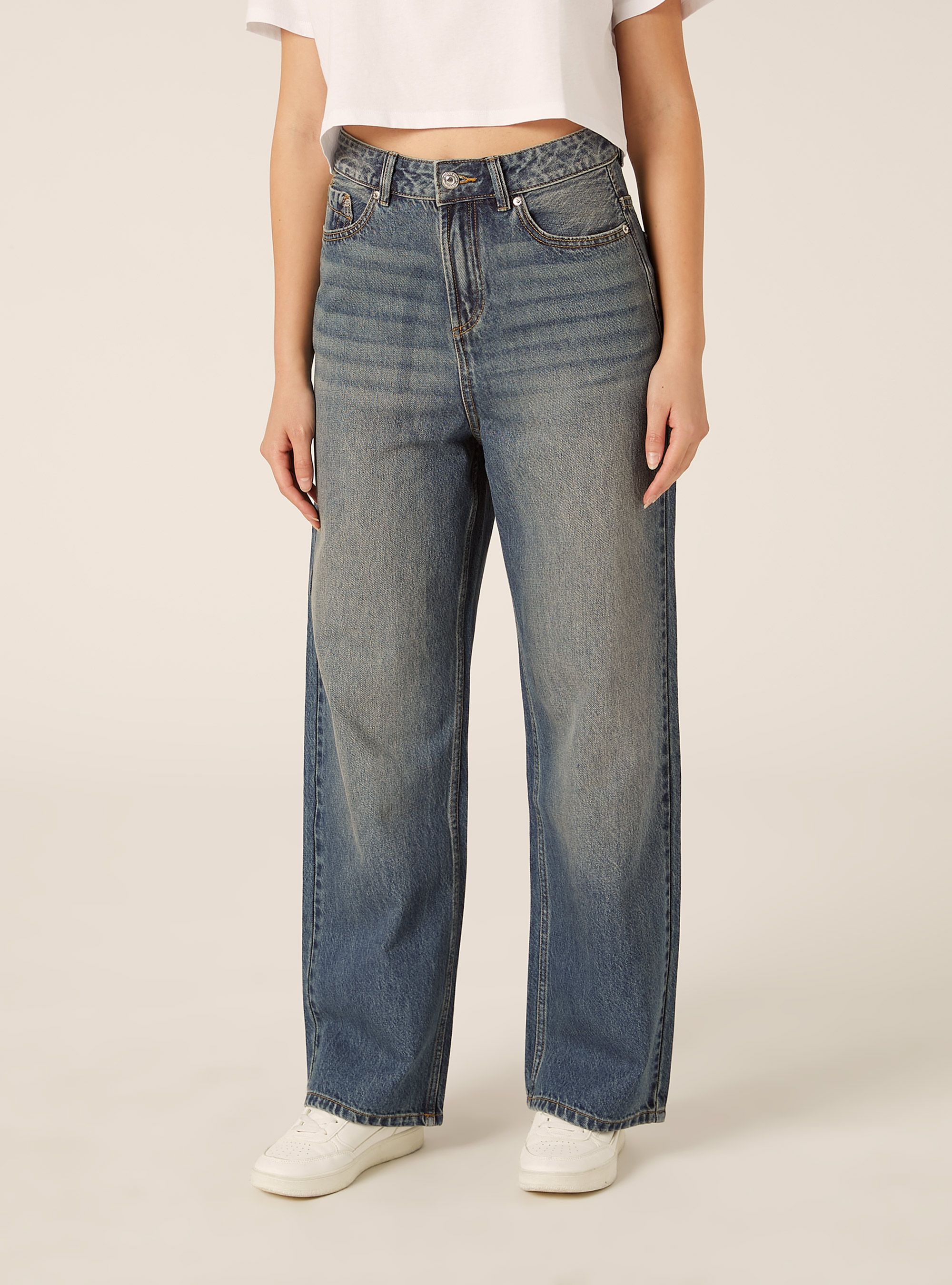 Vaqueros wide leg, D004 MEDIUM LIGHT BLUE