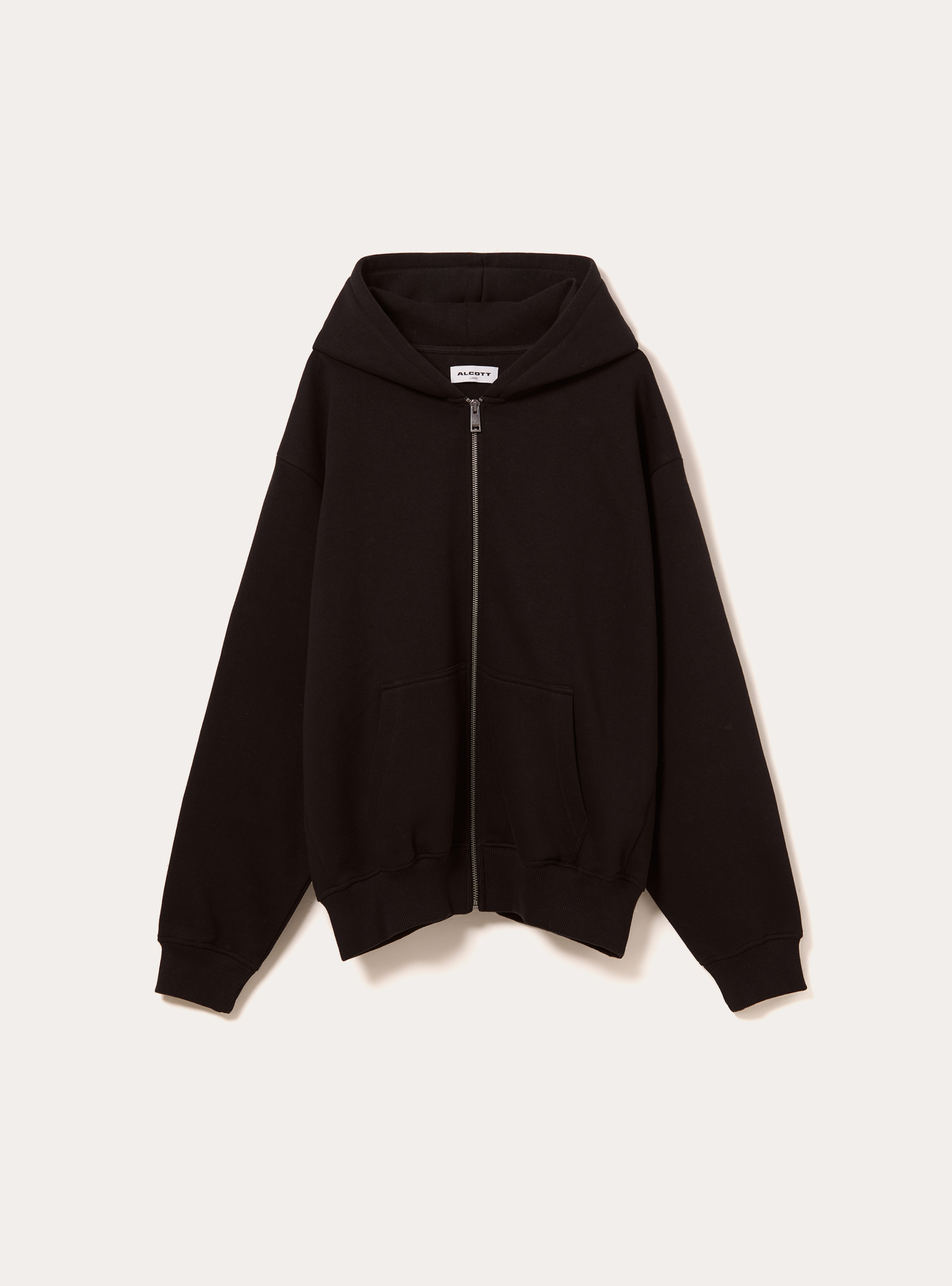 Sweat-shirt zipp&eacute; &agrave; capuche coupe boxy, BK1 BLACK