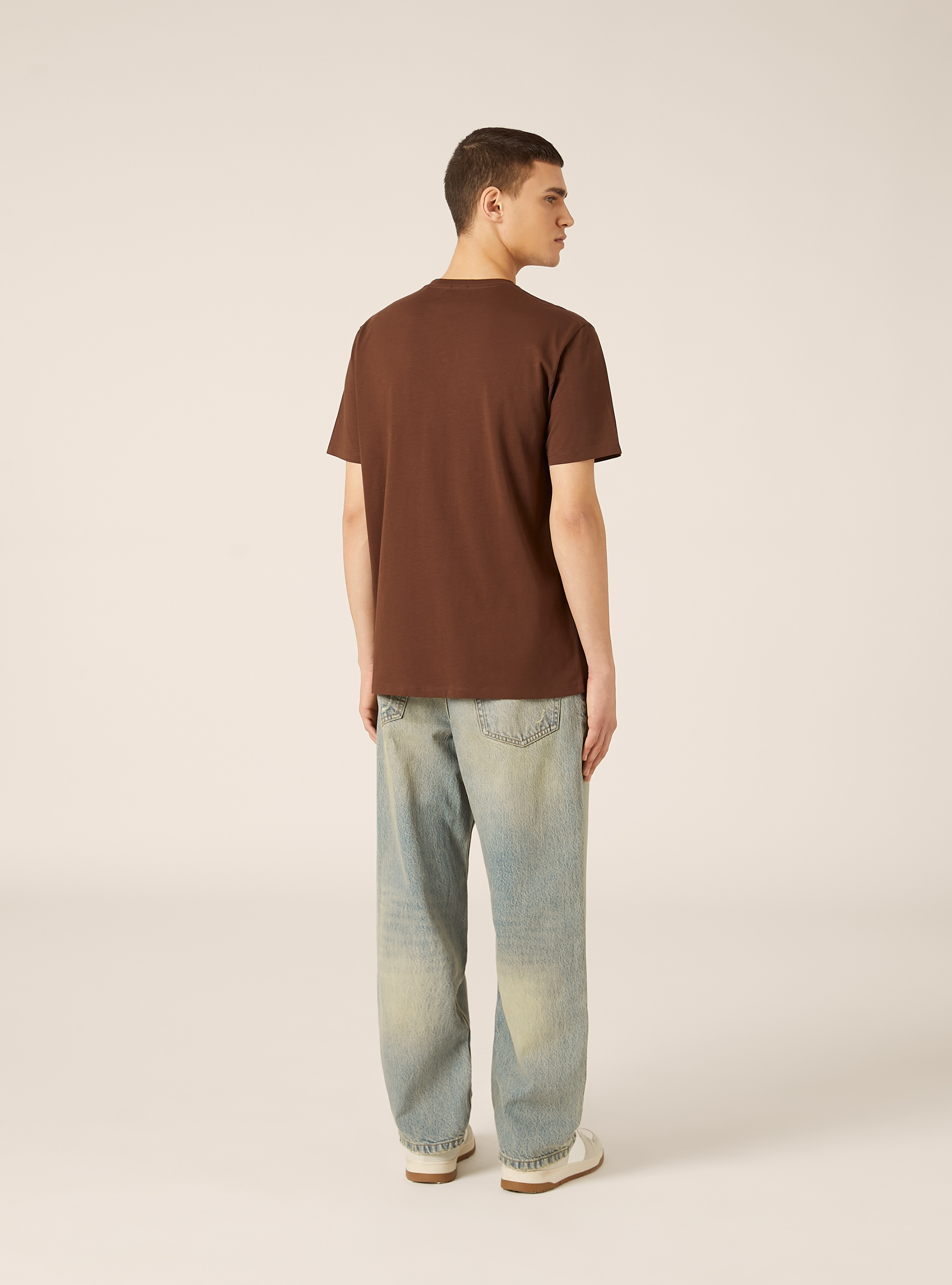Camiseta b&aacute;sica de algod&oacute;n, BR1 BROWN DARK