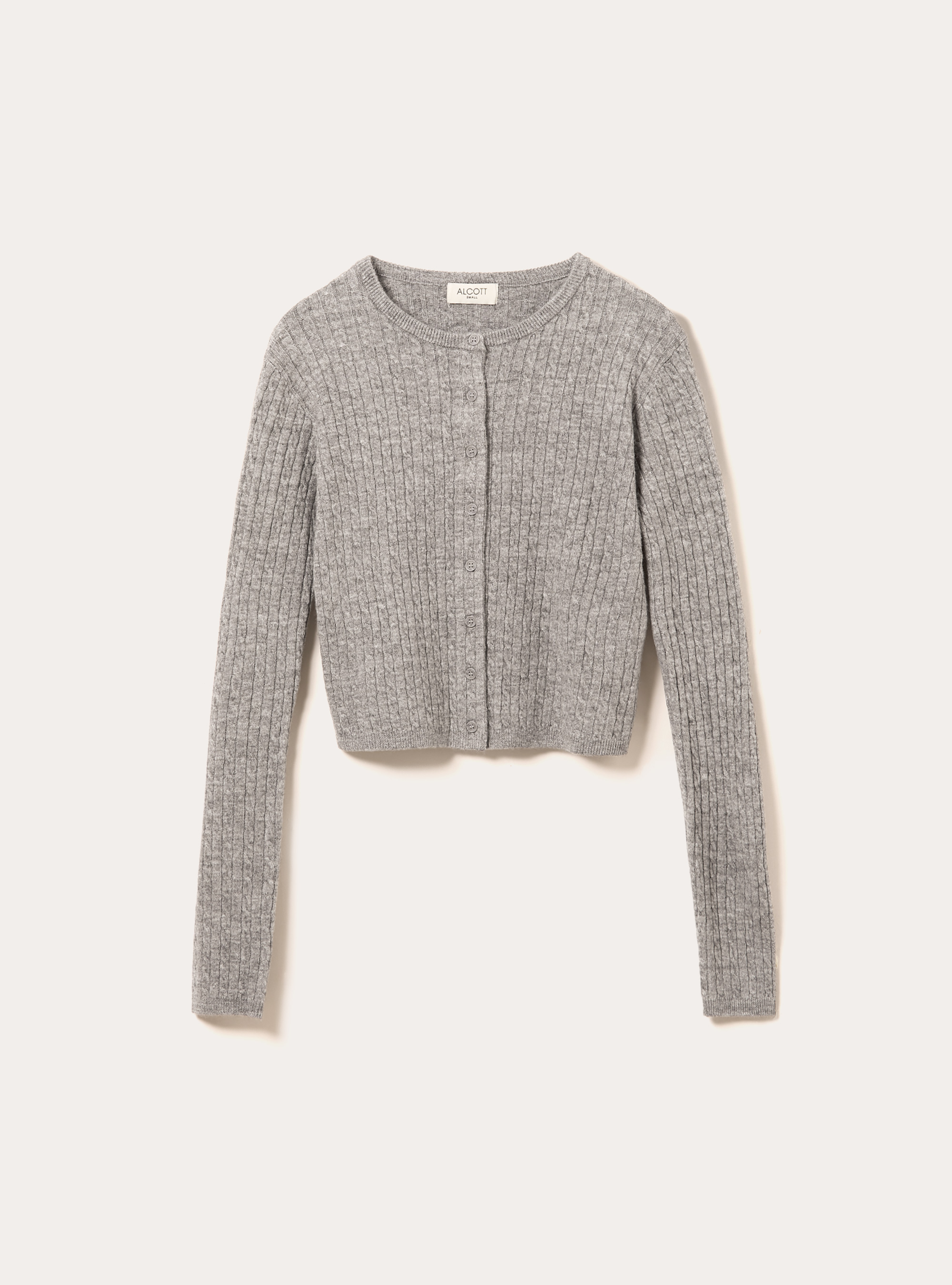 Cardigan court &agrave; torsades, MGY2 GREY MEL MEDIUM