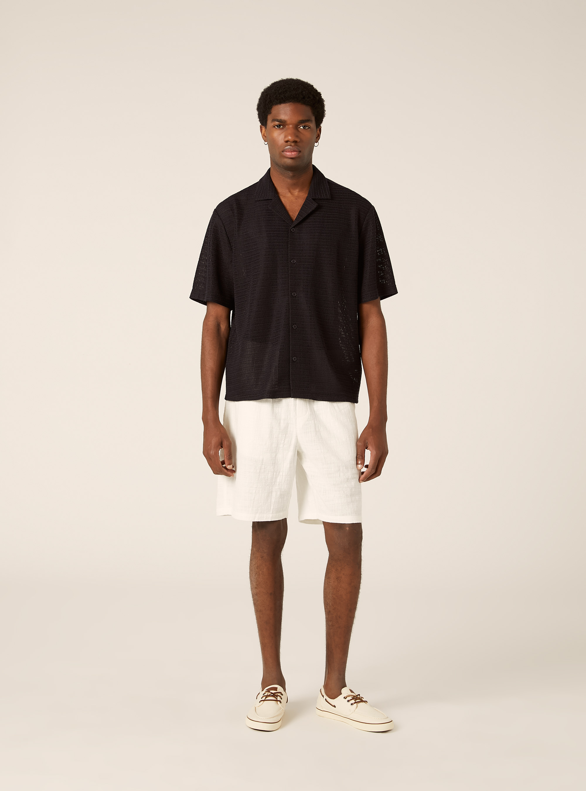 Bermudas de algod&oacute;n con cintura el&aacute;stica, WH2 WHITE