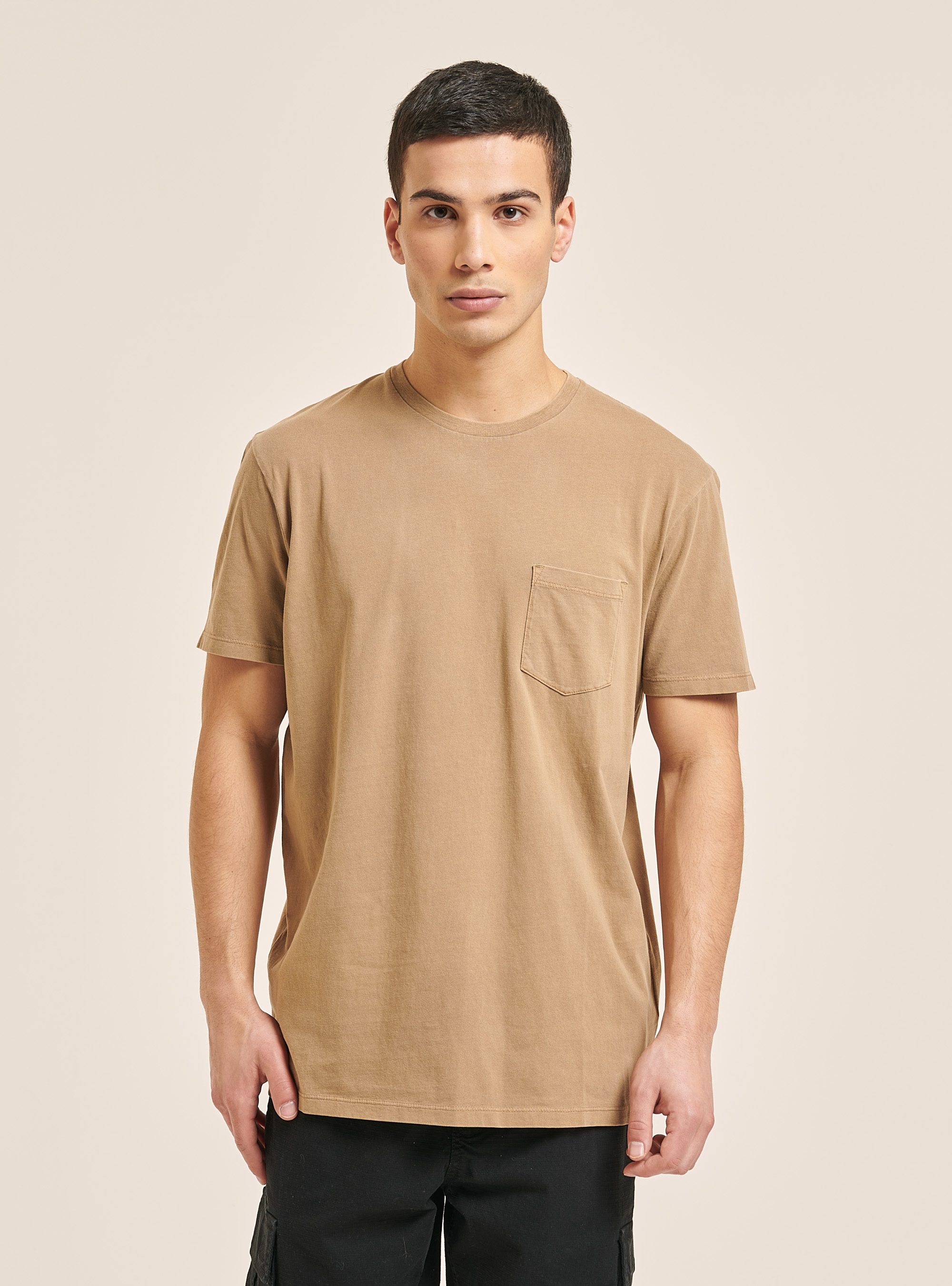 Crew-neck t-shirt with pocket, BG2 BEIGE MEDIUM