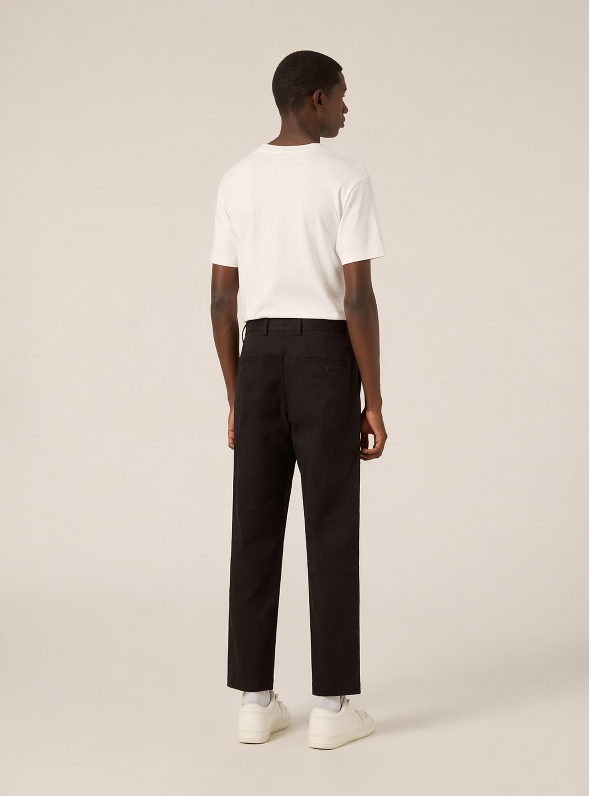 Slim fit stretch twill chino pants, BK1 BLACK