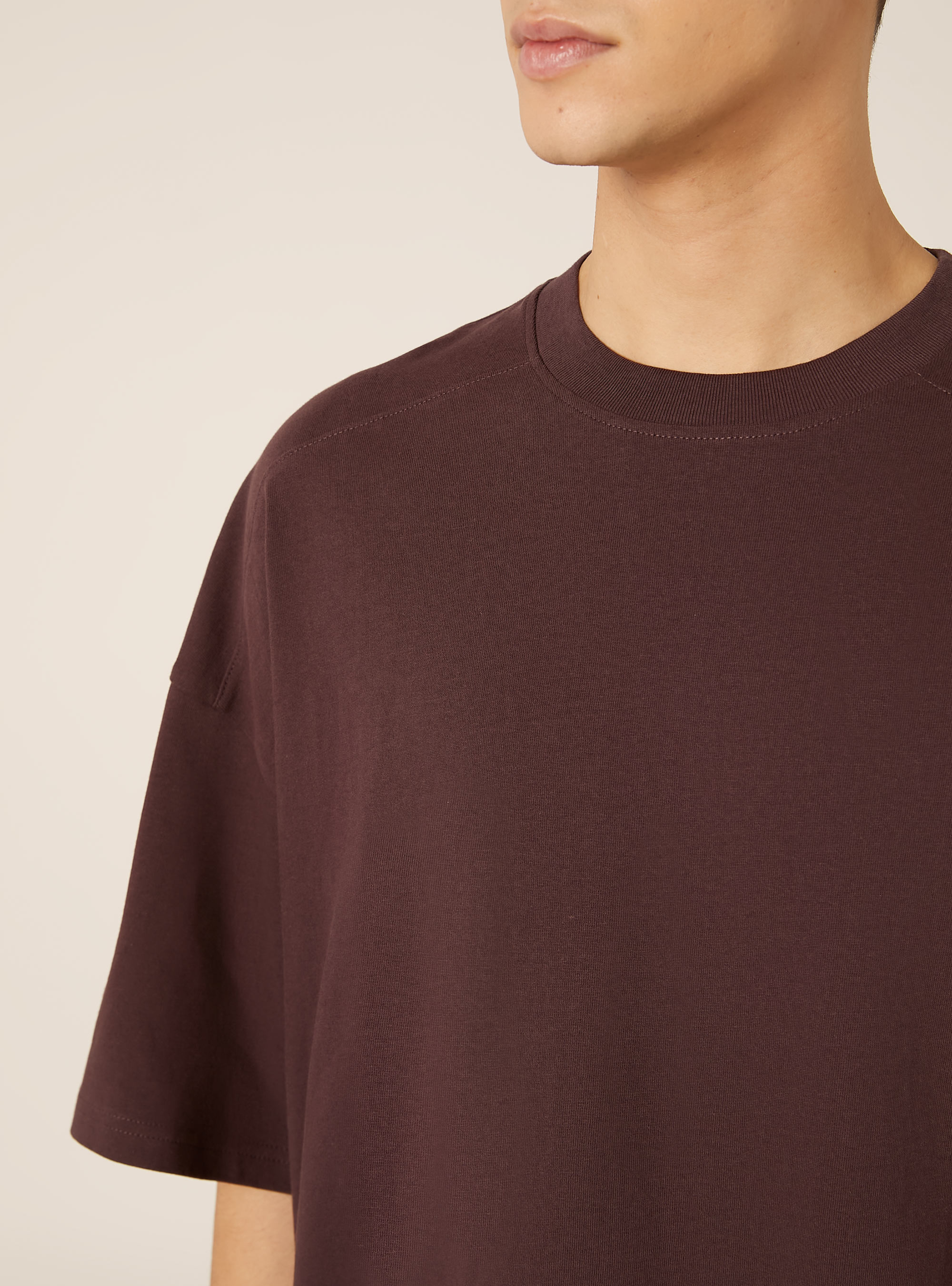 Boxy fit short sleeve tee with dropped shoulders, VI2 VIOLET MEDIUM