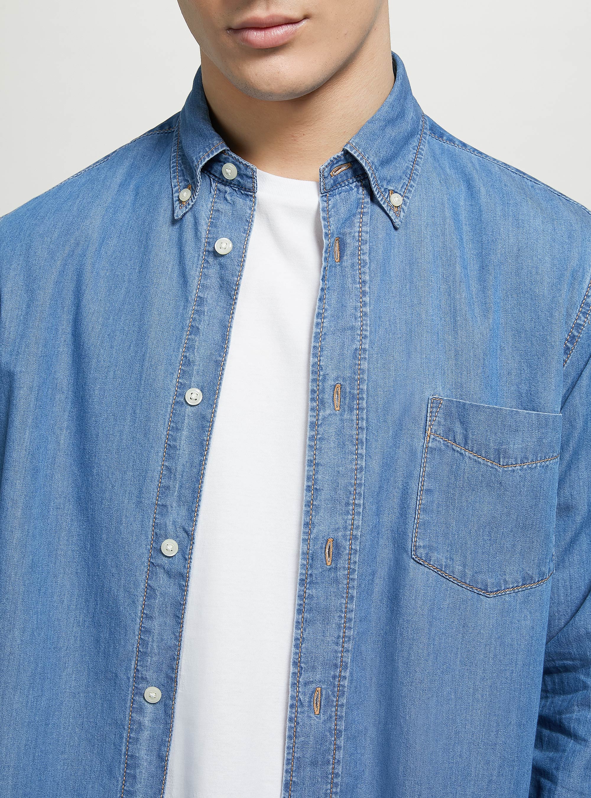 Denim shirt, D003 MEDIUM BLUE