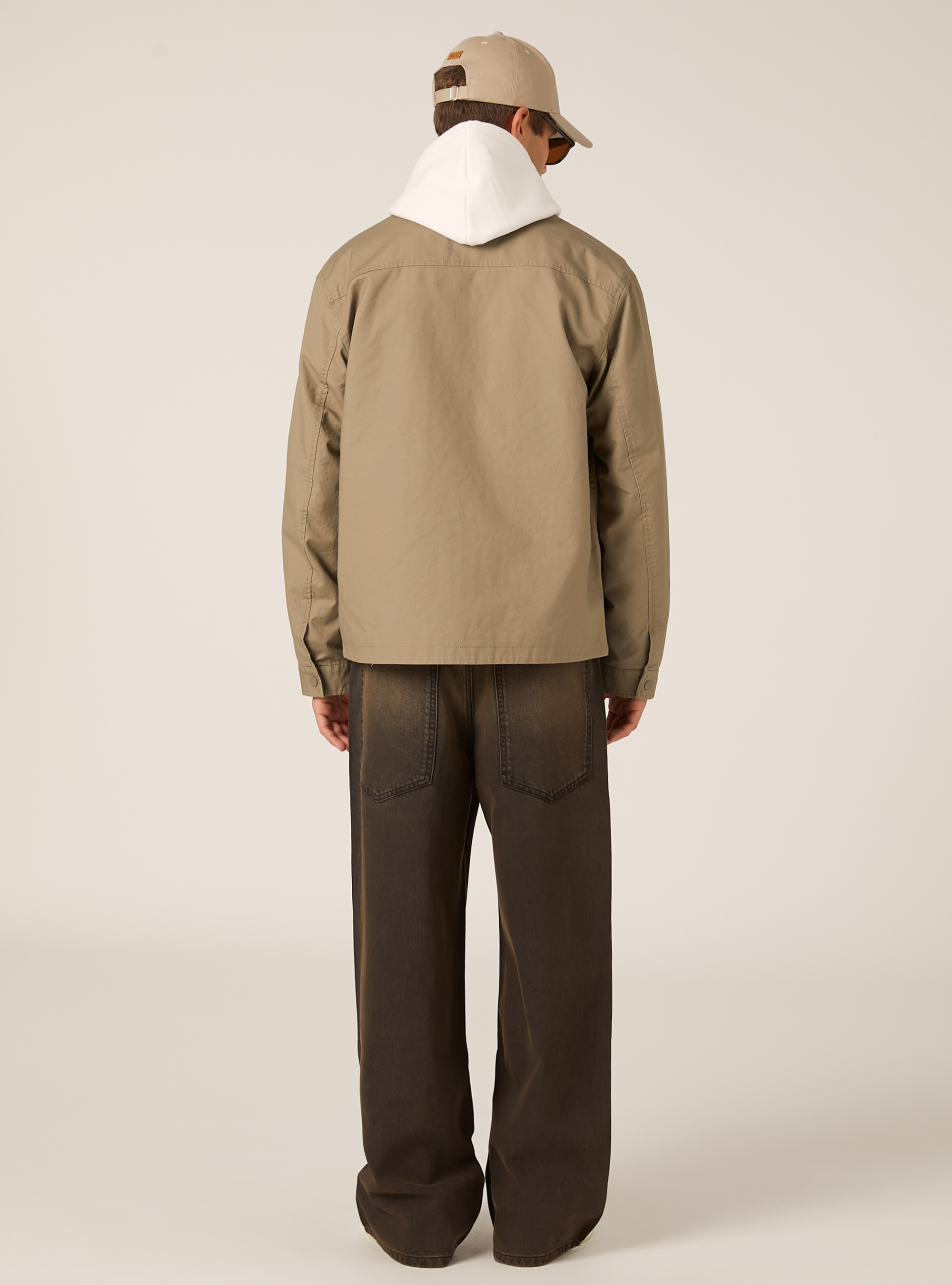 Veste en toile coupe carr&eacute;e, BG2 BEIGE MEDIUM