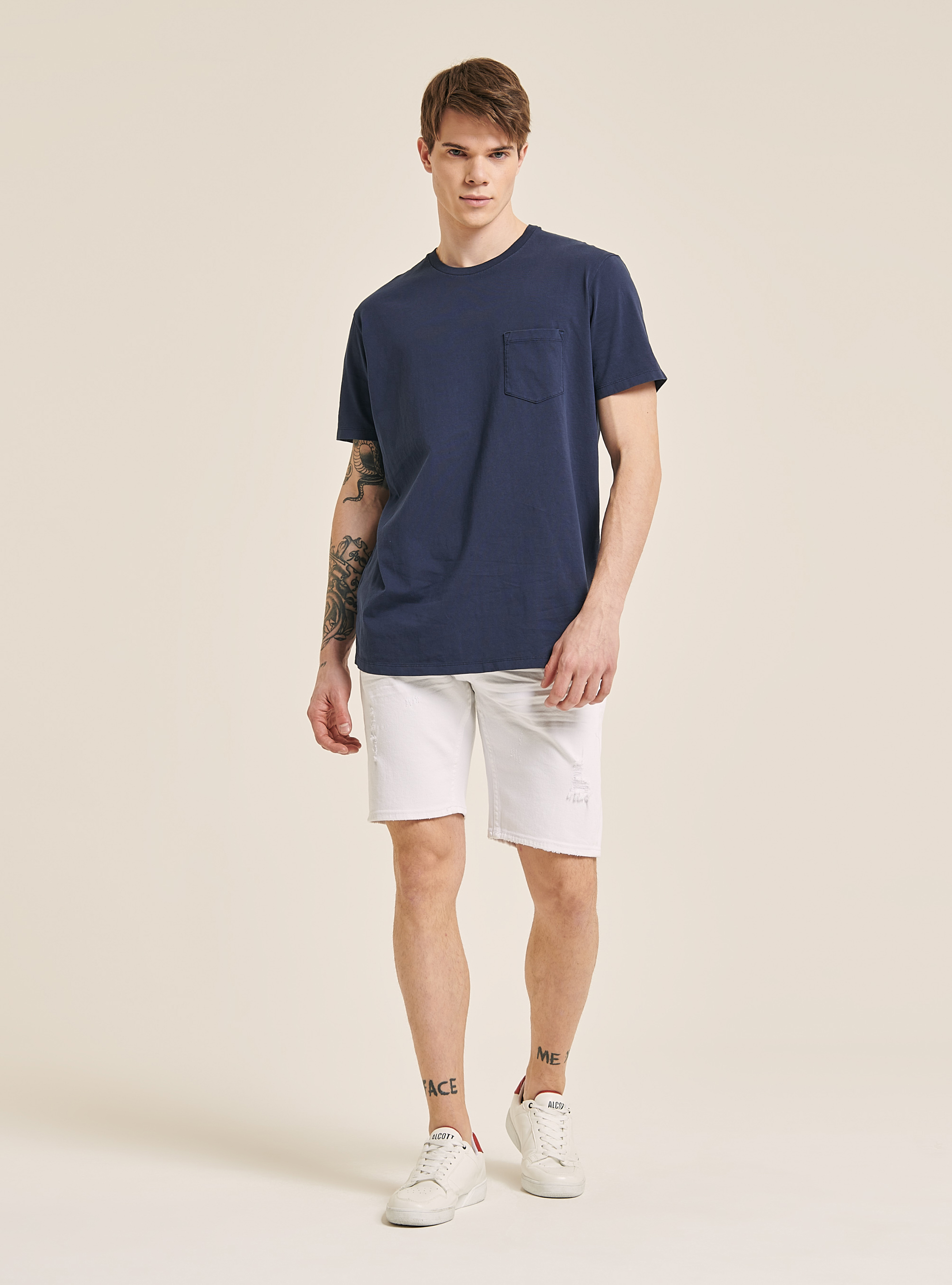 Crew-neck t-shirt with pocket, NA1 NAVY DARK