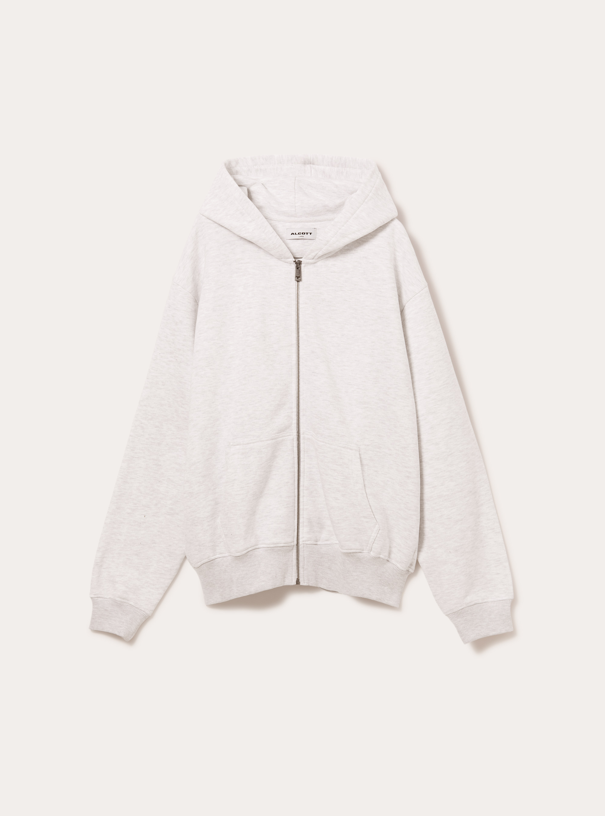 Sweat-shirt zipp&eacute; &agrave; capuche coupe boxy, MGY3 GREY MEL LIGHT
