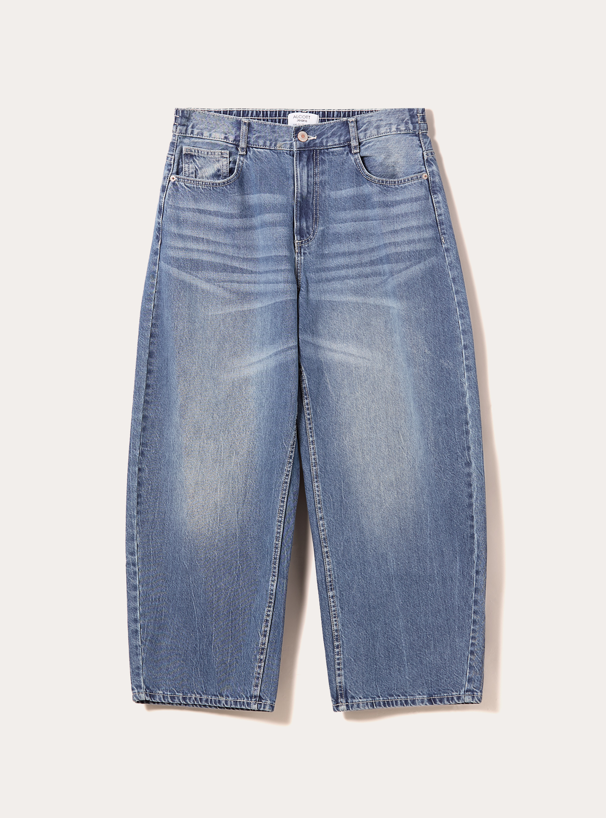 Jeans coupe barrel, D003 MEDIUM BLUE
