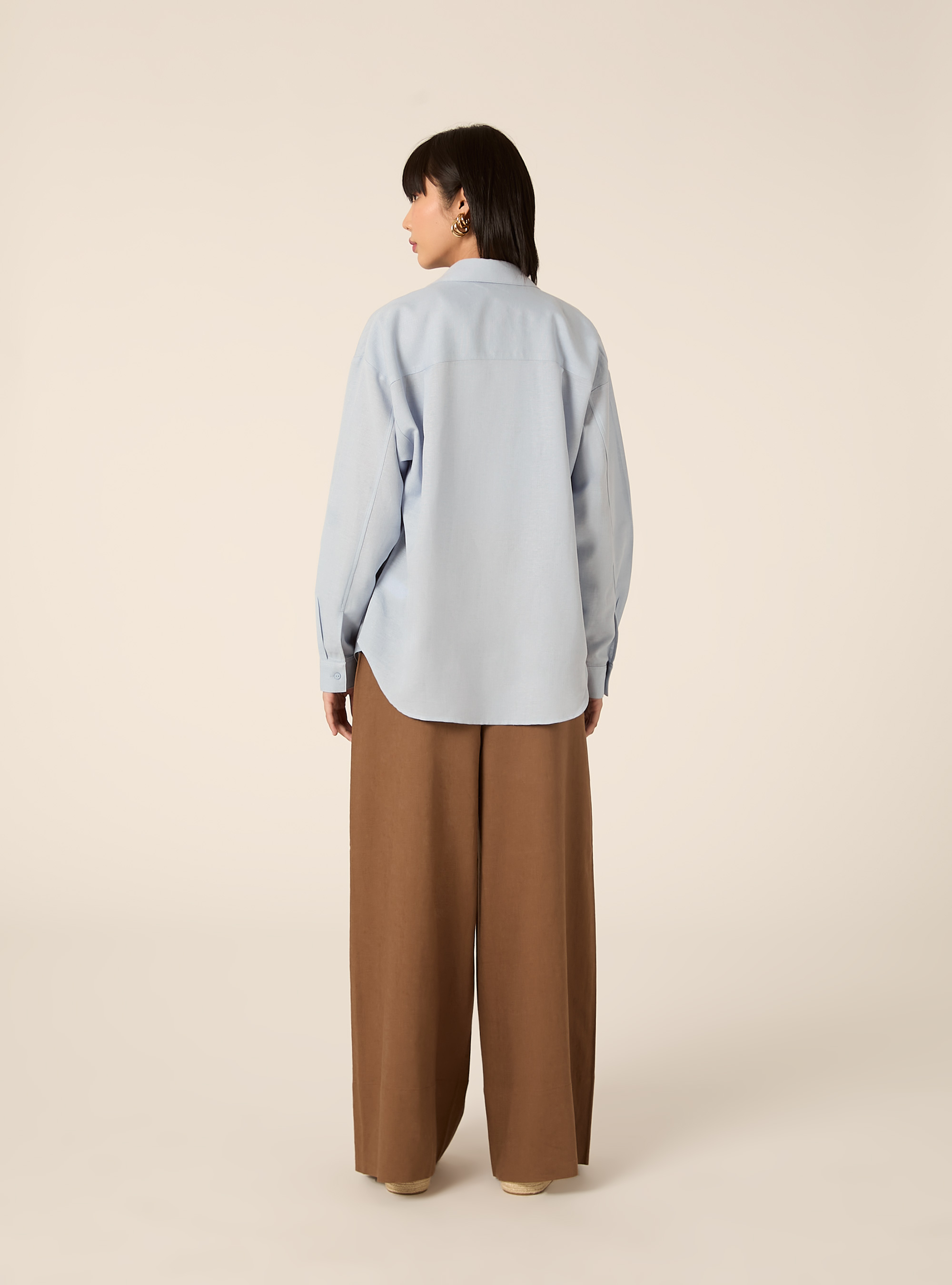 Camisa de mezcla de lino, AZ3 AZURE LIGHT