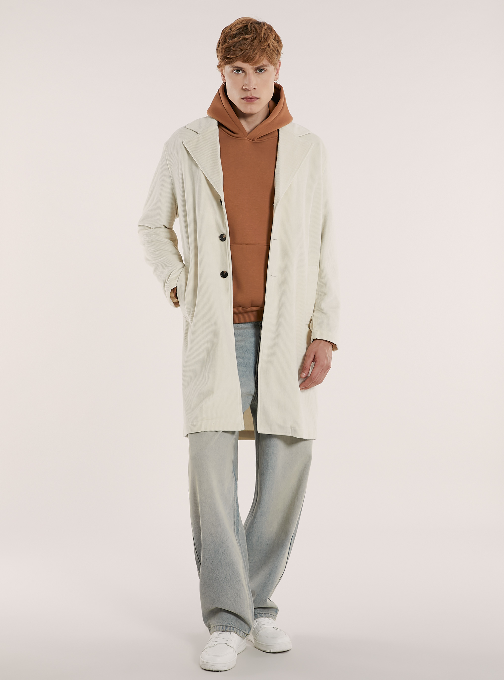 Manteau en velours non doubl&eacute;, WH1 OFF WHITE