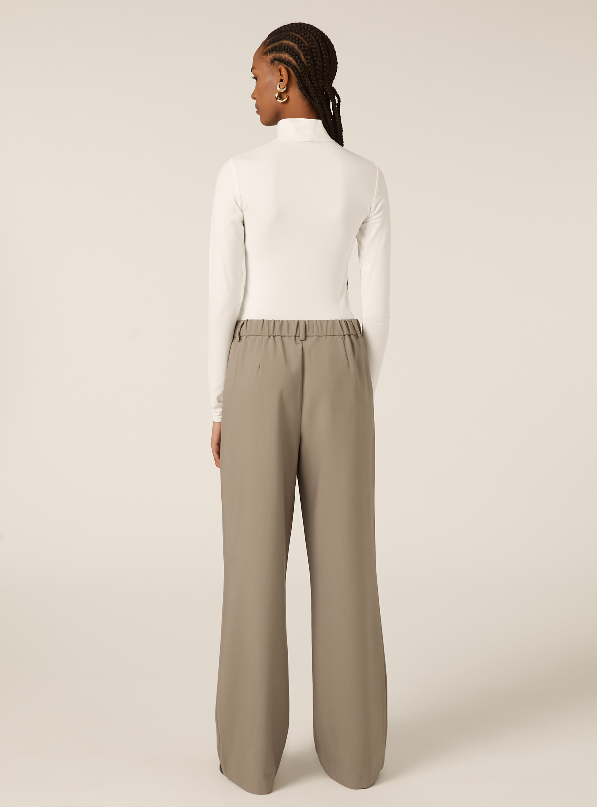 Pantalon ajust&eacute; avec pinces, BG1 BEIGE DARK