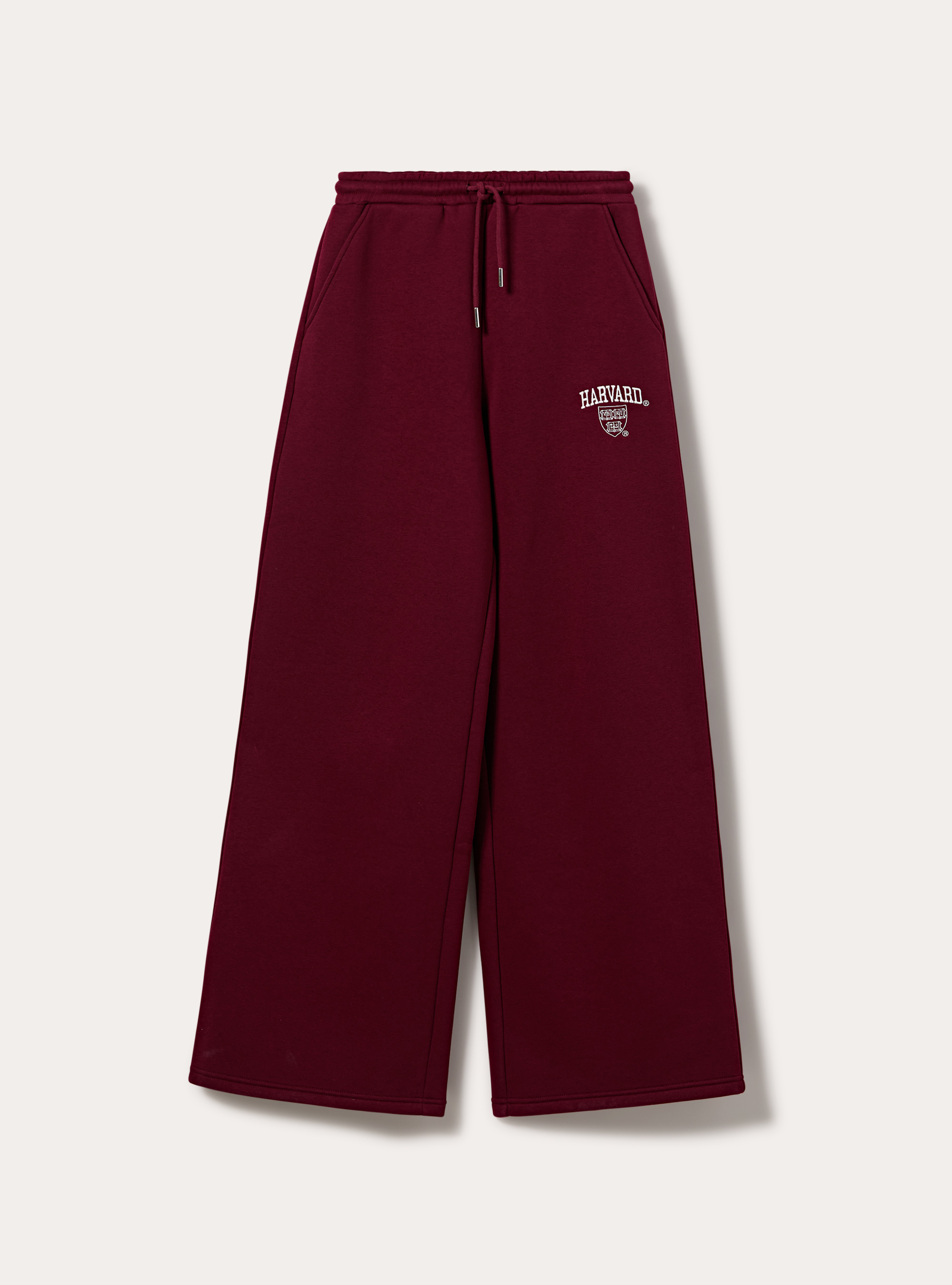 Pantaloni wide leg licenza harvard, BO1 BORDEAUX DARK