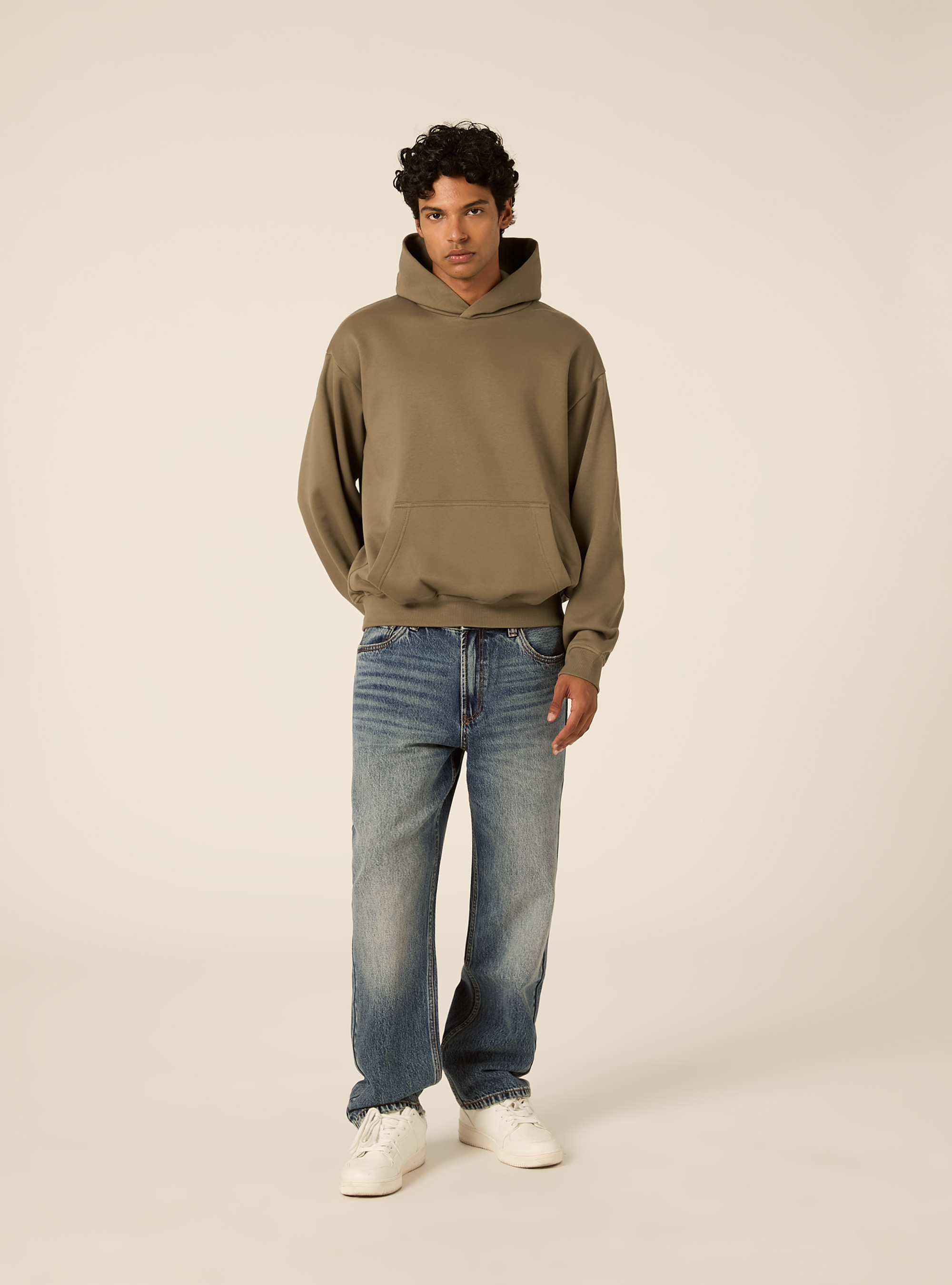 Boxy fit kapuzenpullover, KY2 KAKY MEDIUM