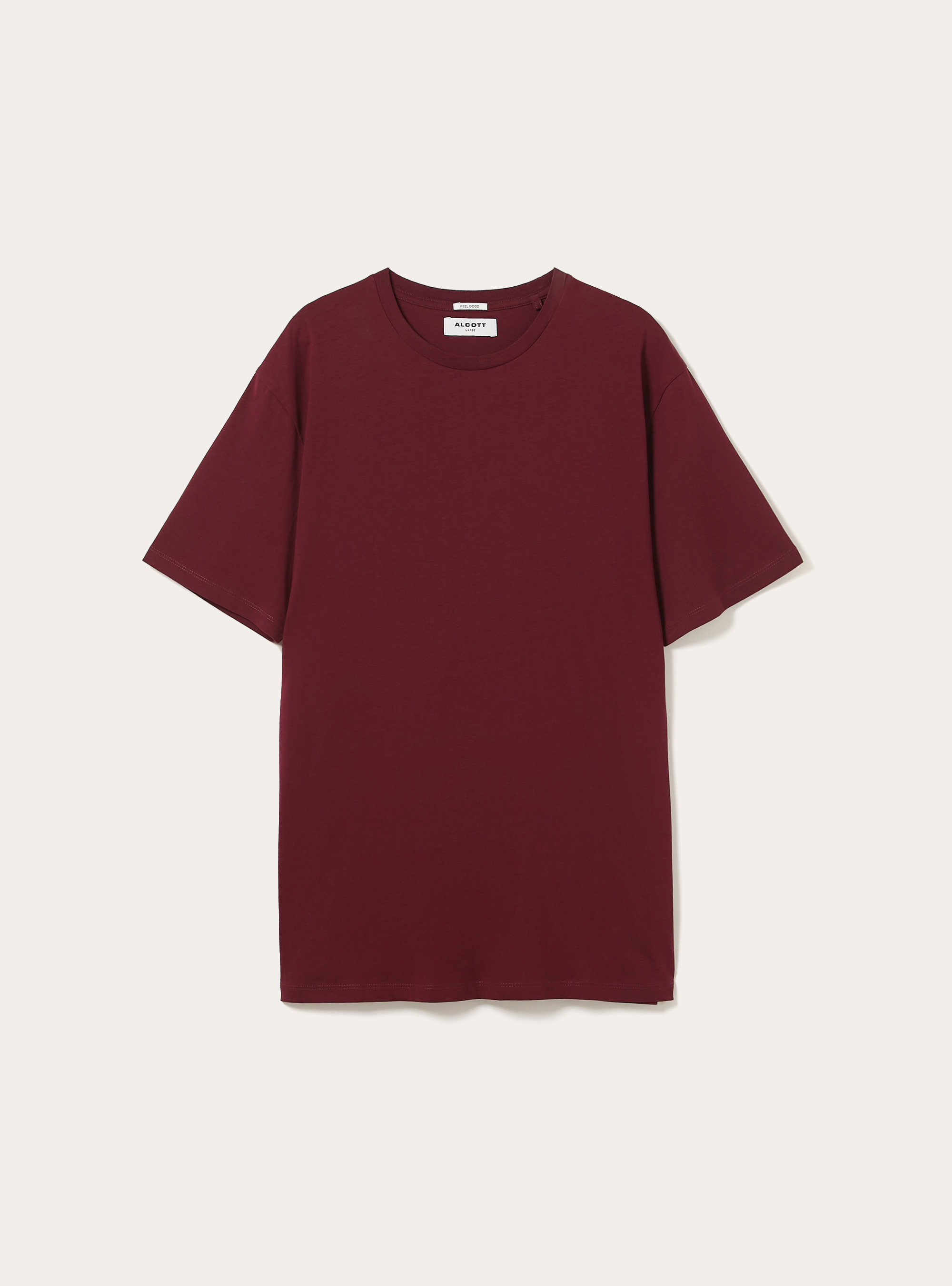 T-shirt basique en coton, BO1 BORDEAUX DARK