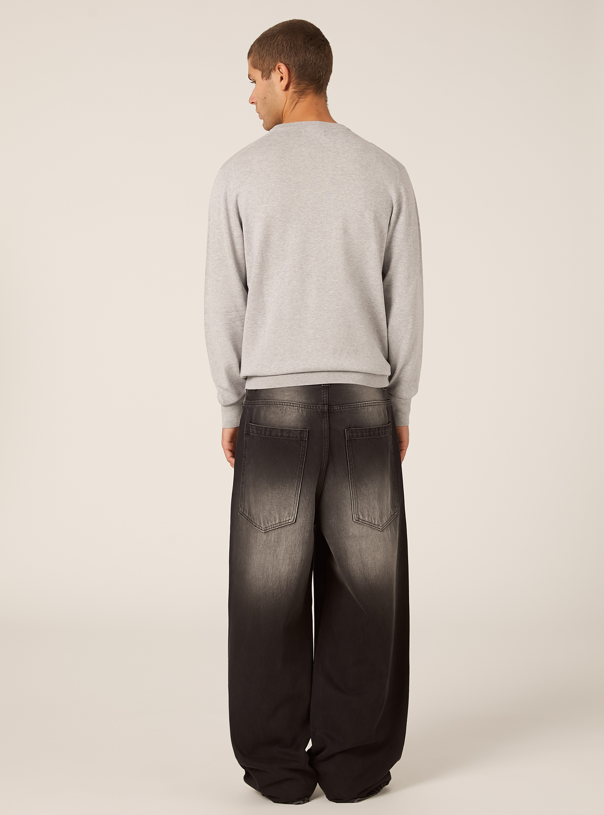 Pull &agrave; col rond en viscose Ecovero, MGY2 GREY MEL MEDIUM