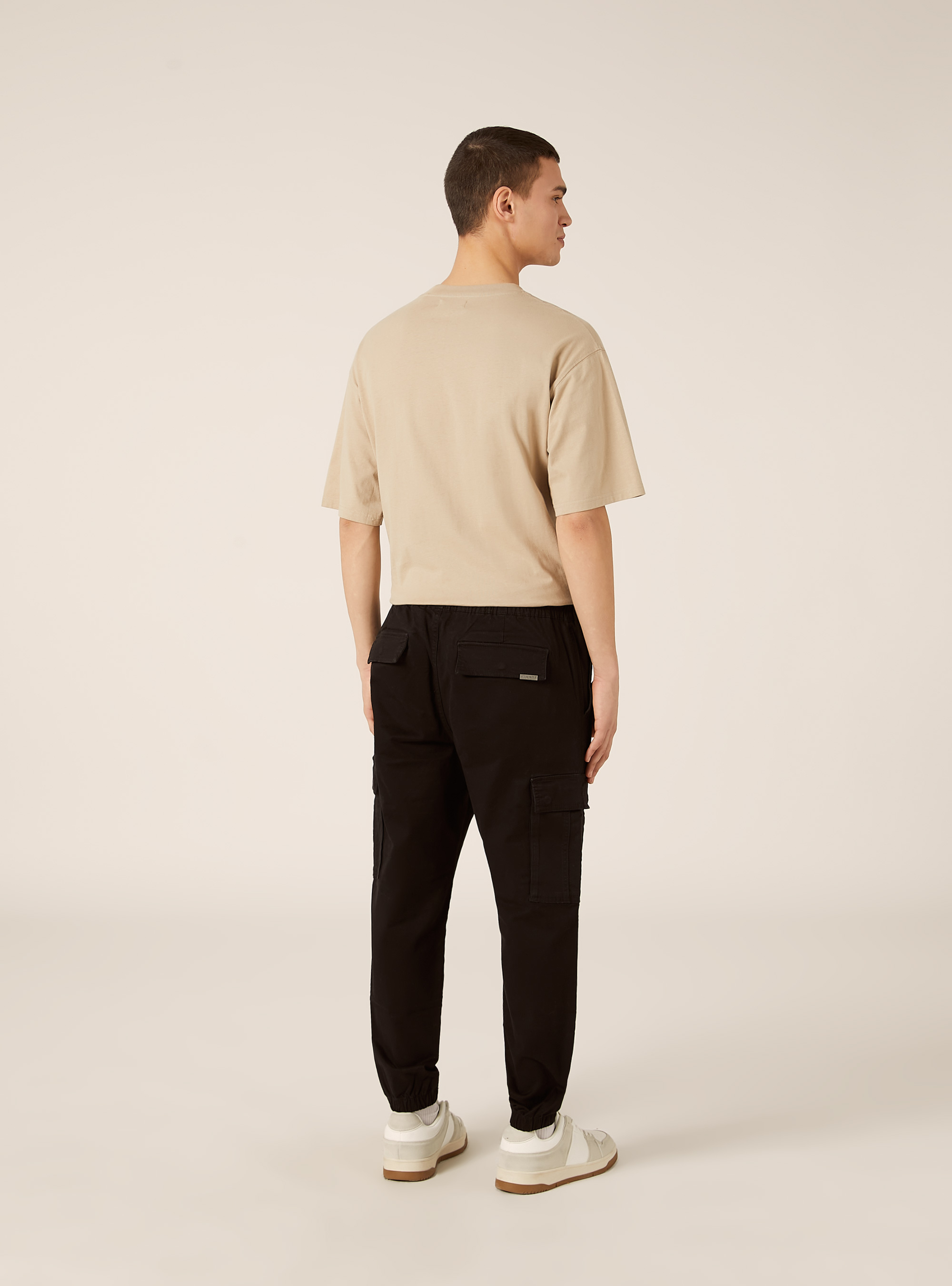Twill cargo pants, BK1 BLACK