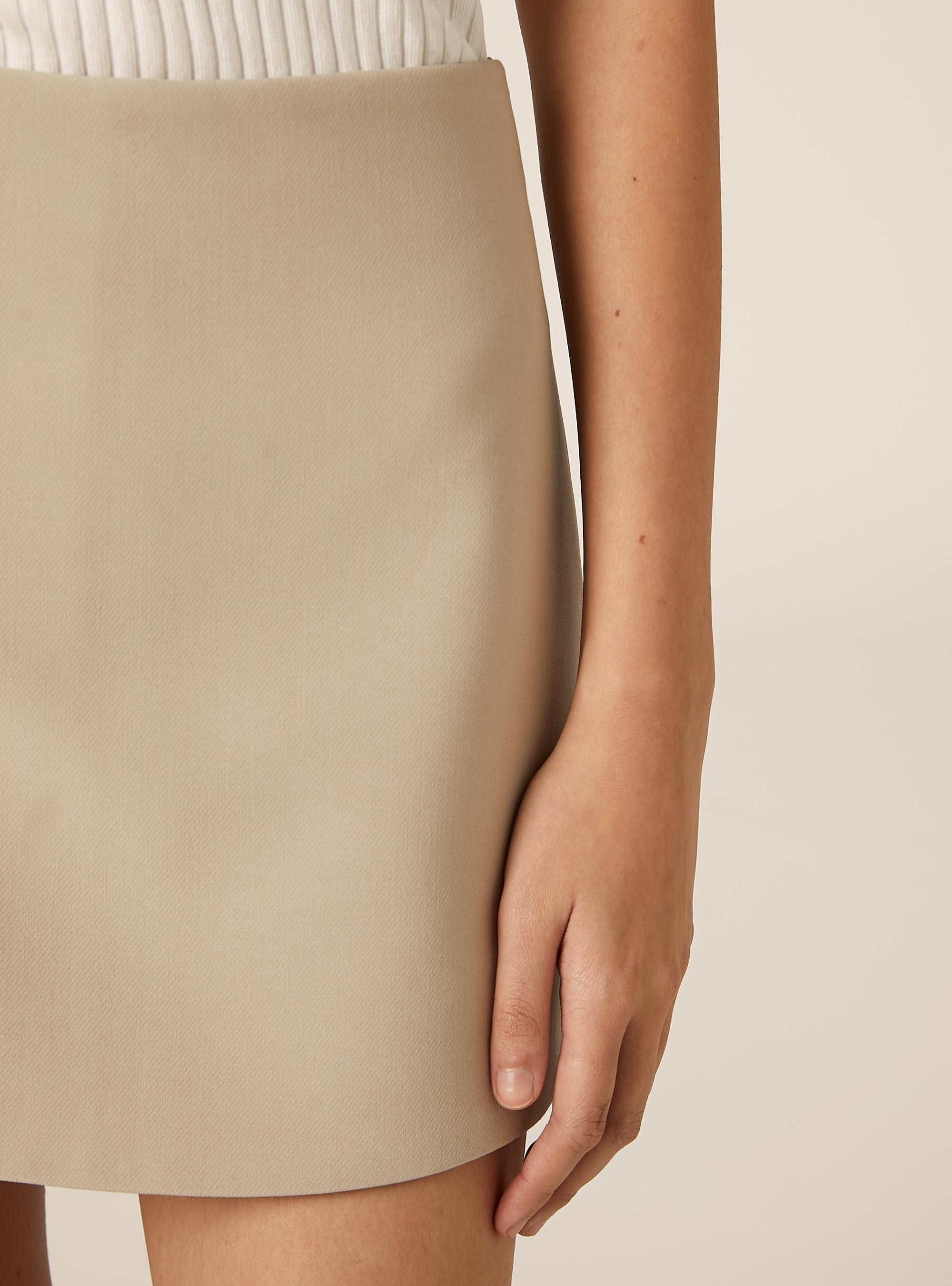 Skort basic a vita alta, BEIGE MEDIO