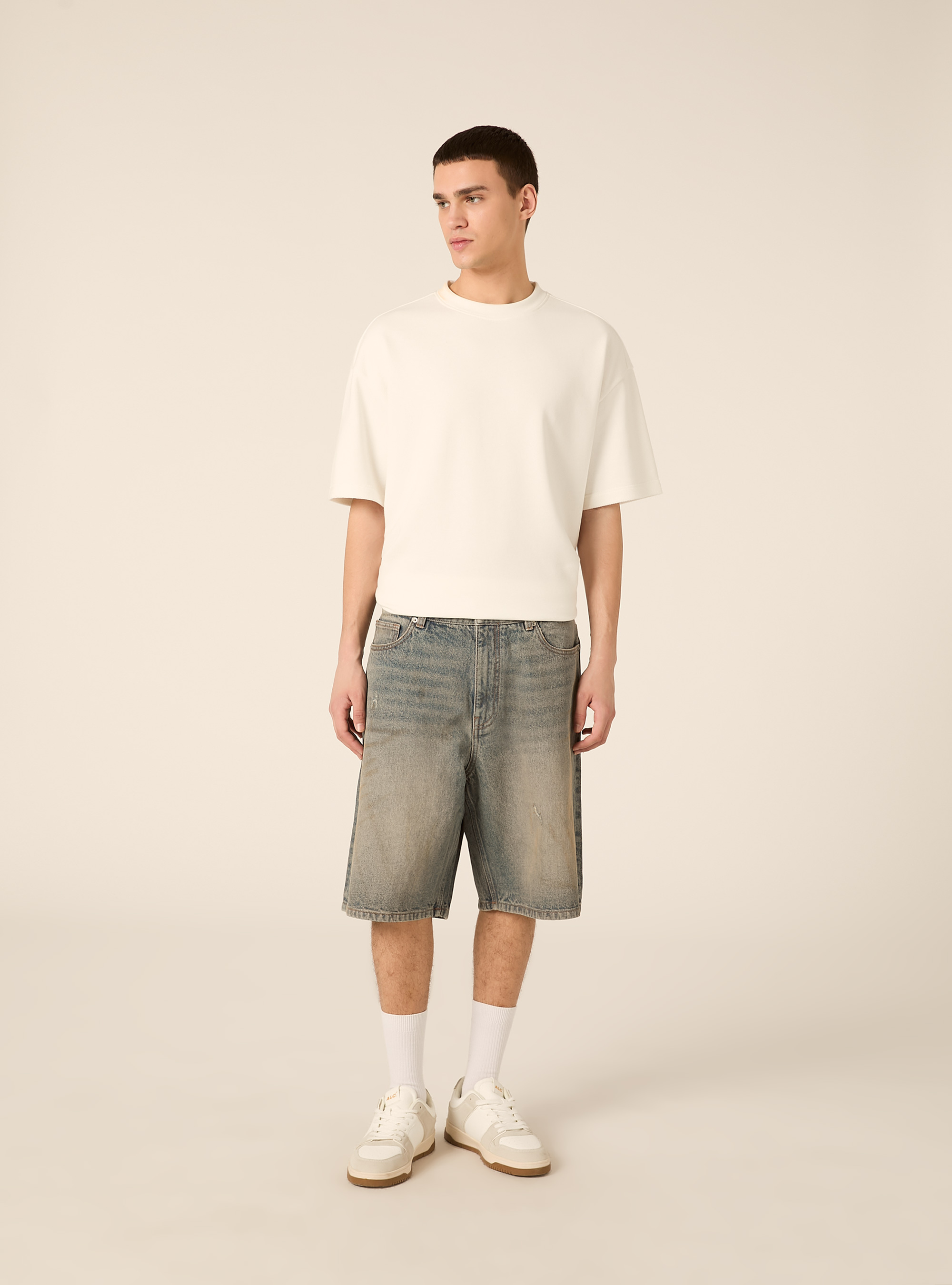 Bermuda ample en denim, D201 AZZURRE MED OVERDYE