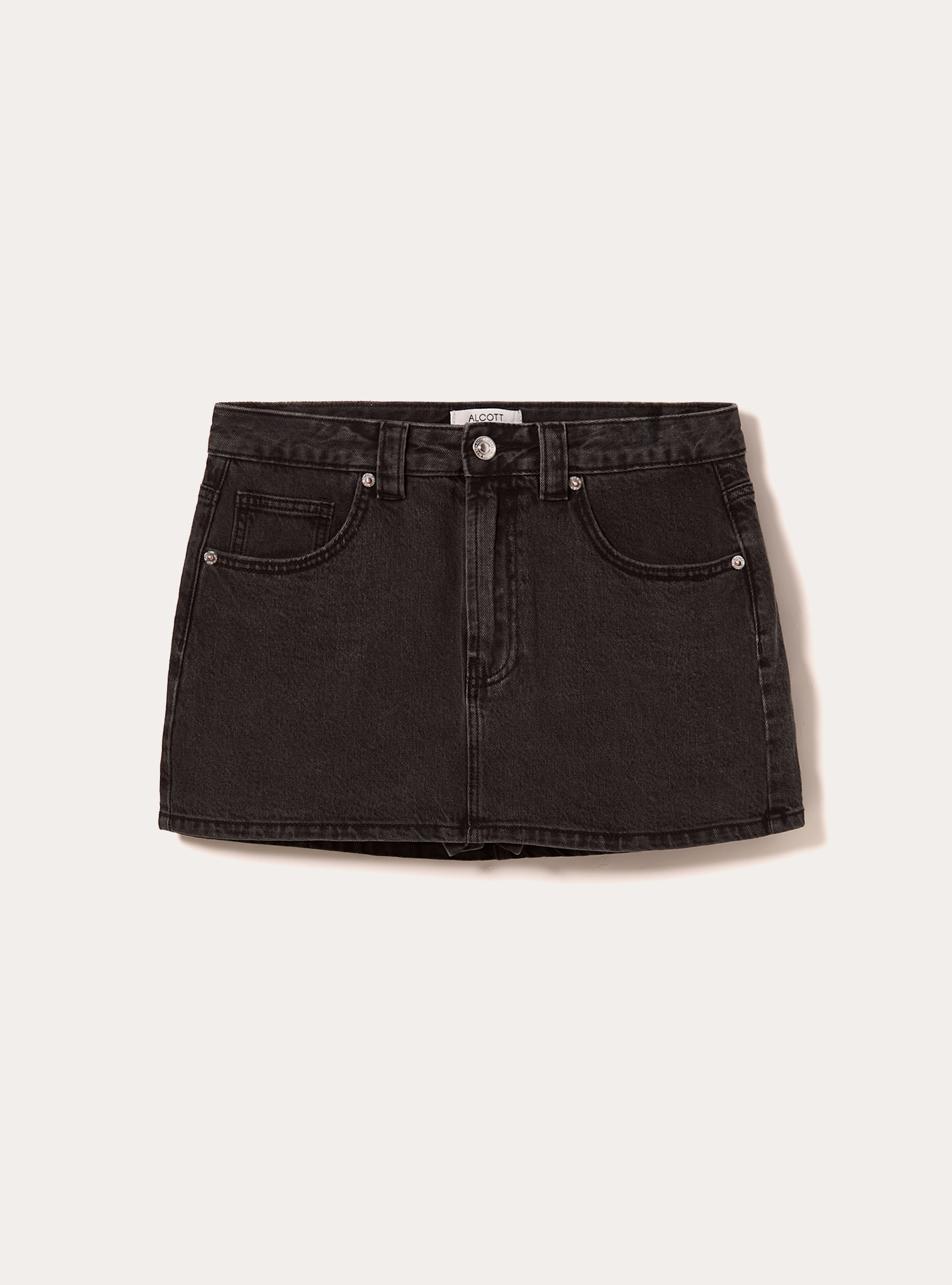 Mini-jupe et denim, D000 BLACK